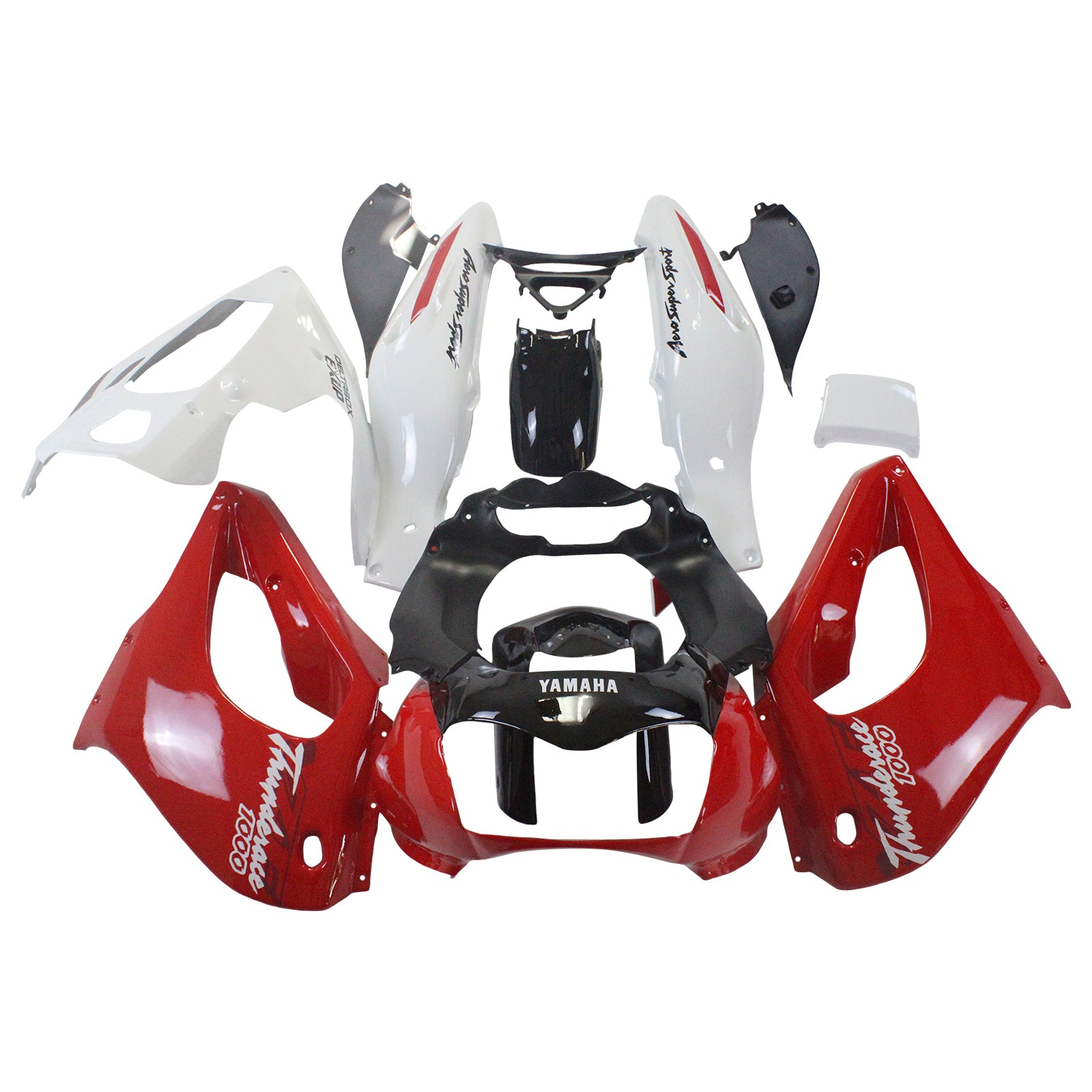 Amotopart 1997-2007 Yamaha YZF1000R Thunderace Fairing Red&Black Style5 Kit