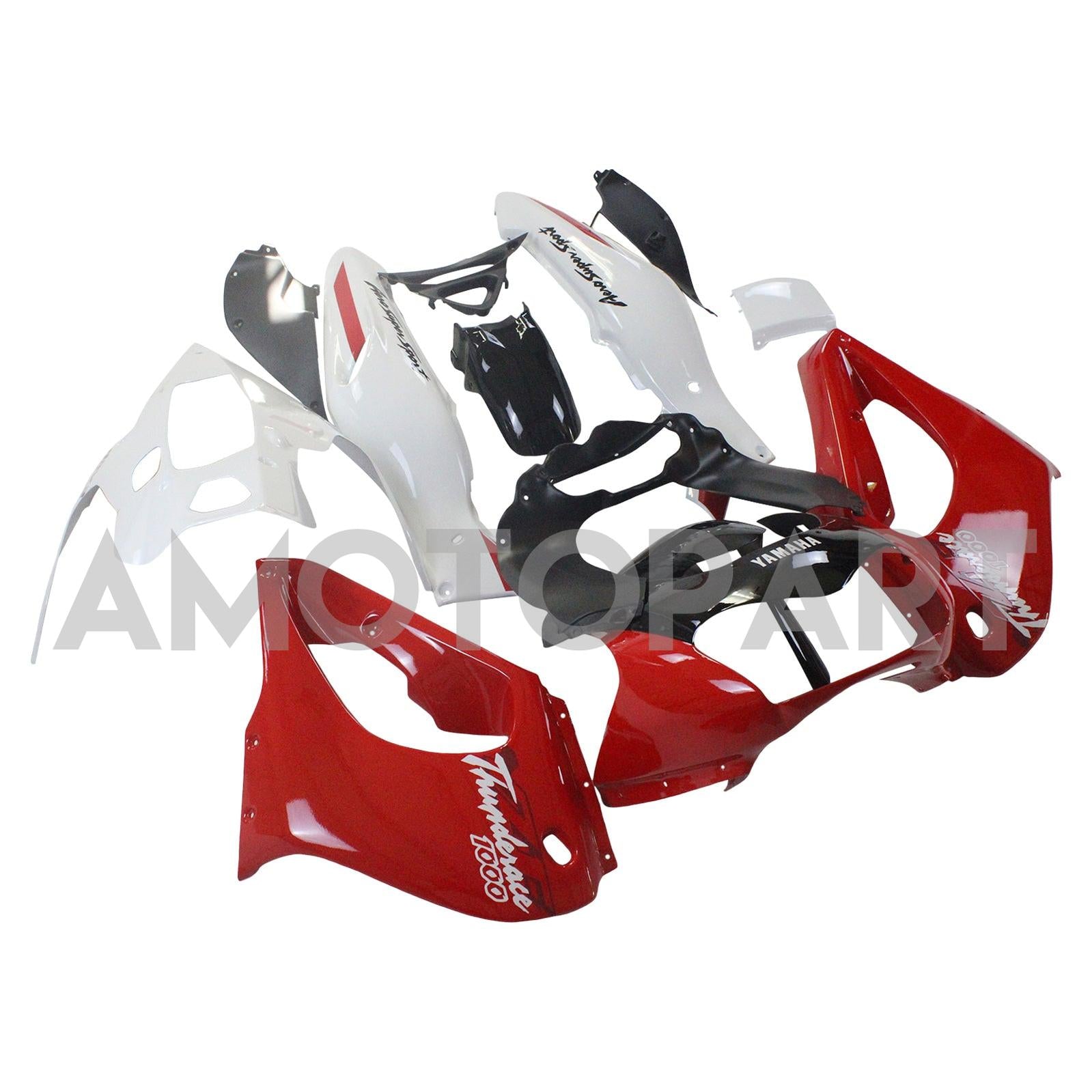 Amotopart 1997-2007 Yamaha YZF1000r Thunderace Fairing Red & Black Style5 Kit