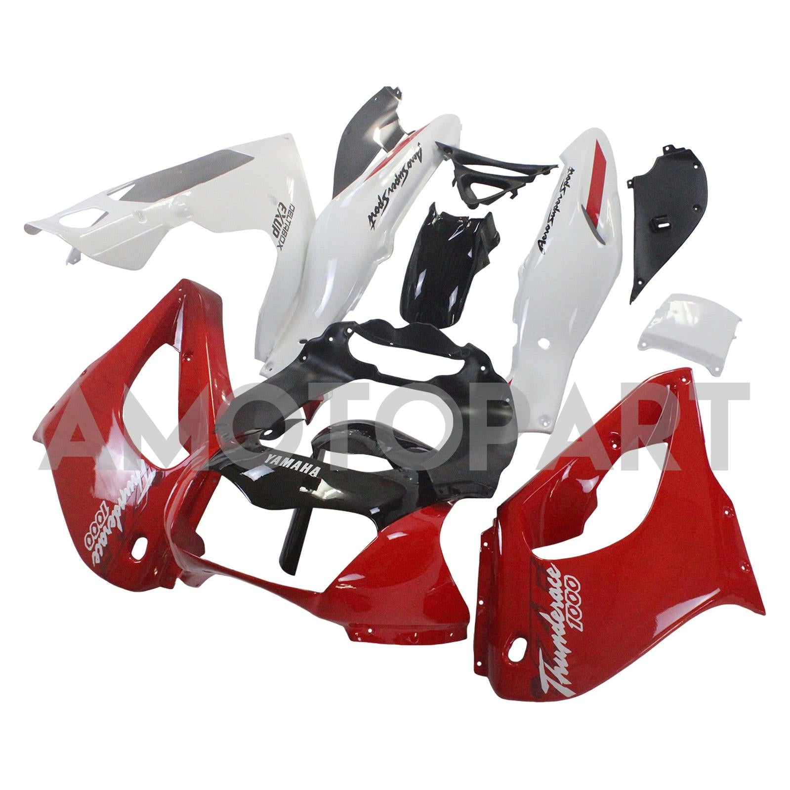 Amotopart 1997-2007 Yamaha YZF1000r Thunderace Fairing Red & Black Style5 Kit