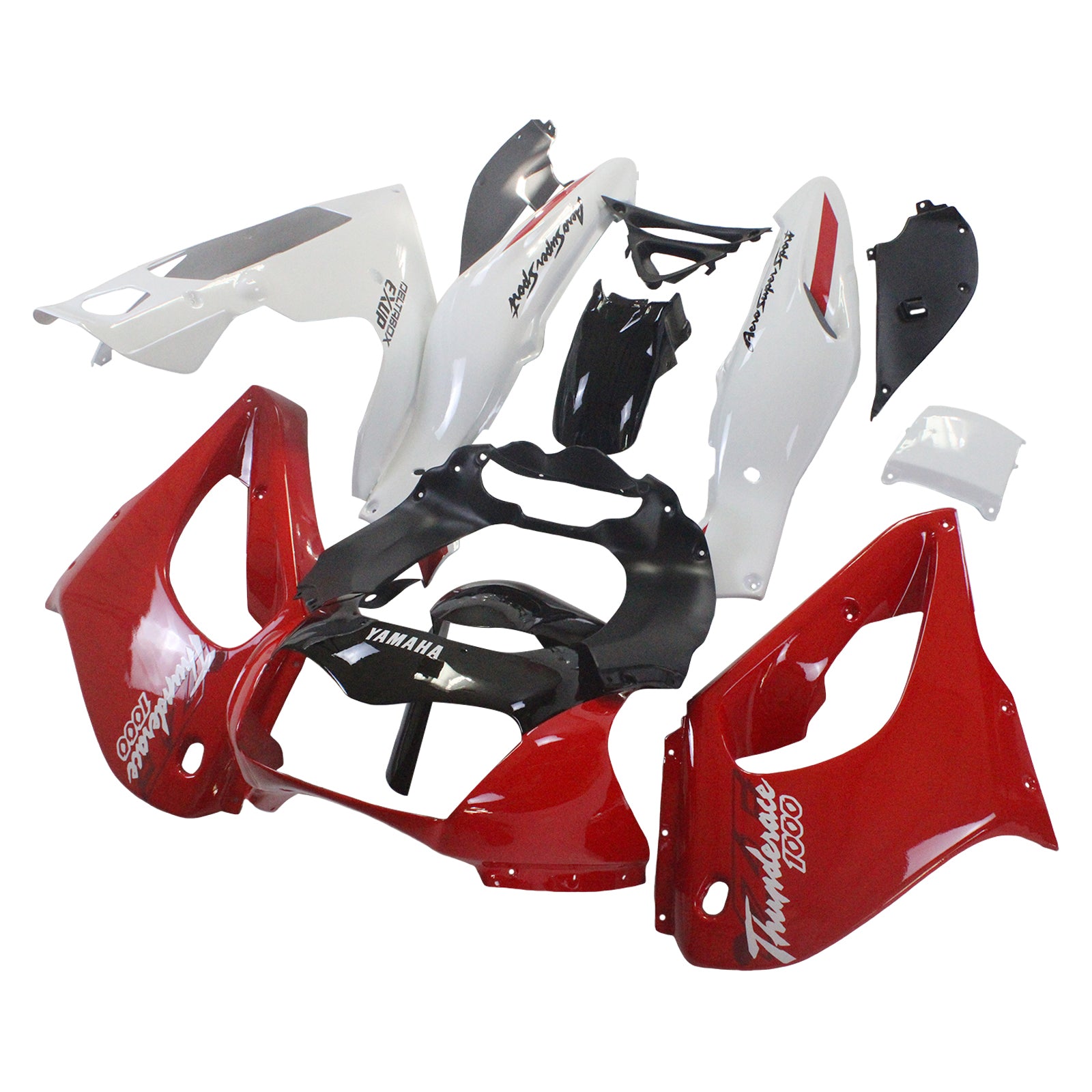 Amotopart 1997-2007 Yamaha YZF1000R Thunderace Fairing Red&Black Style5 Kit