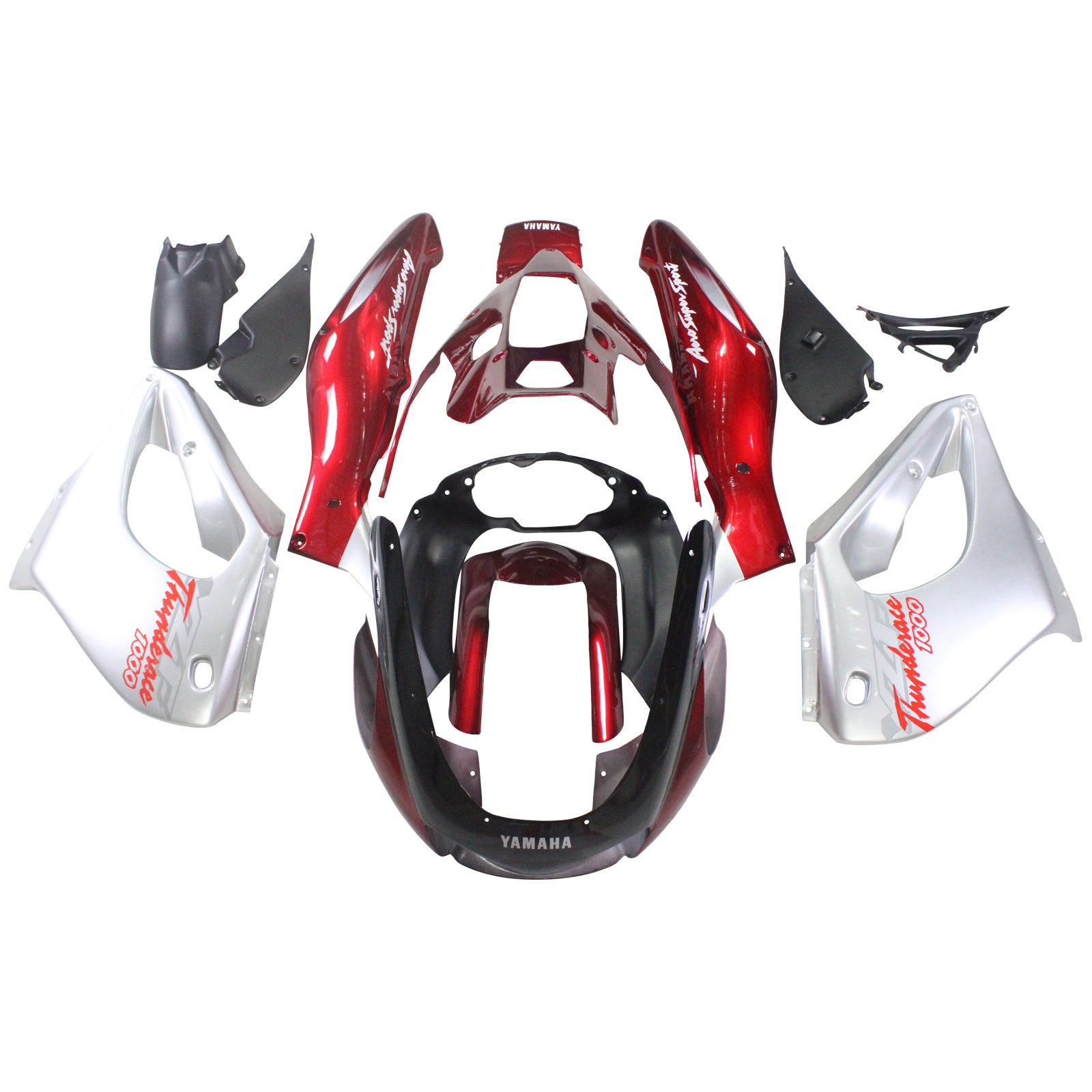 Amotopart 1997-2007 Yamaha YZF1000R Thunderace Fairing Red&Sliver Style1 Kit