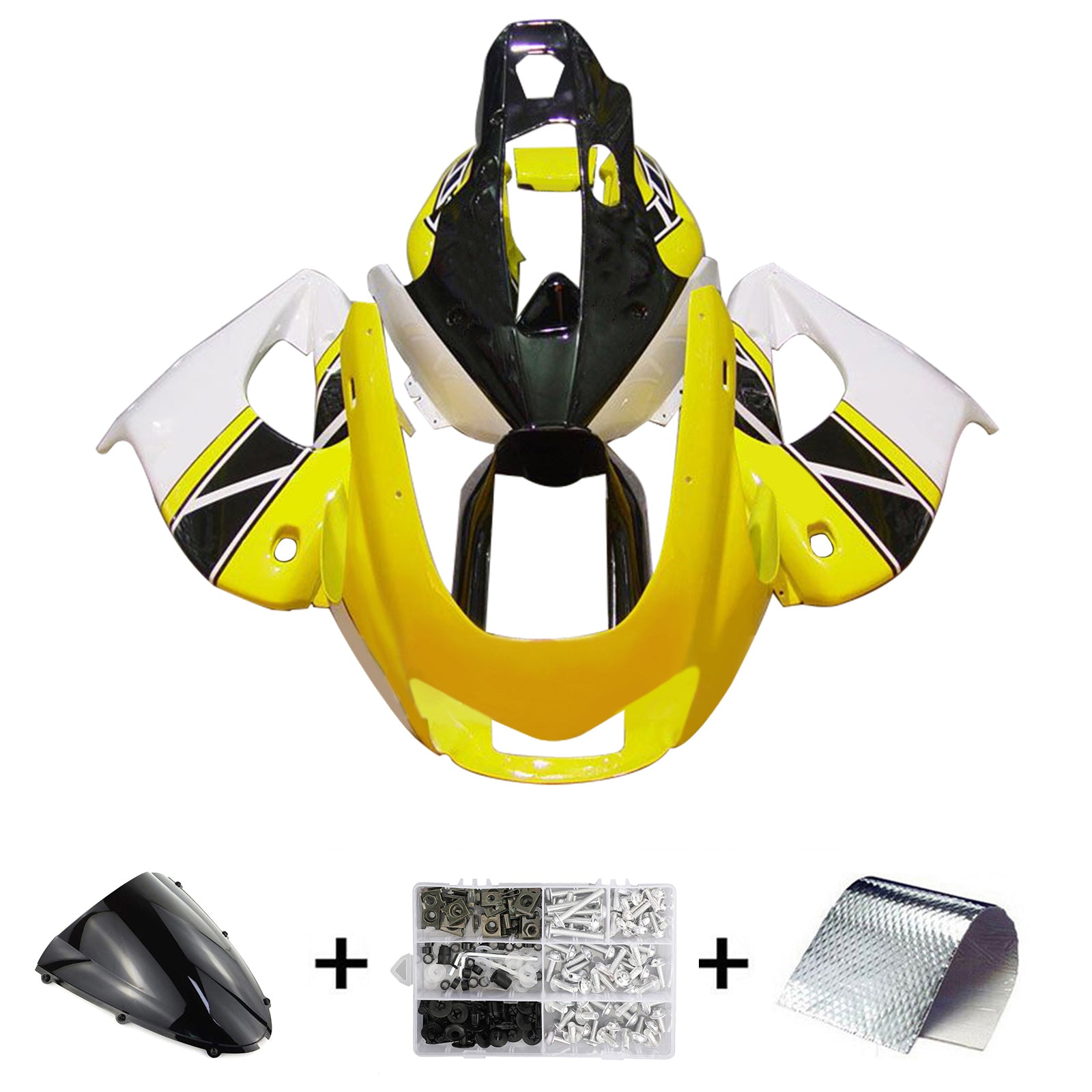 Amotopart 1997-2007 Yamaha YZF1000R Thunderace White Black Yellow Fairing Kit