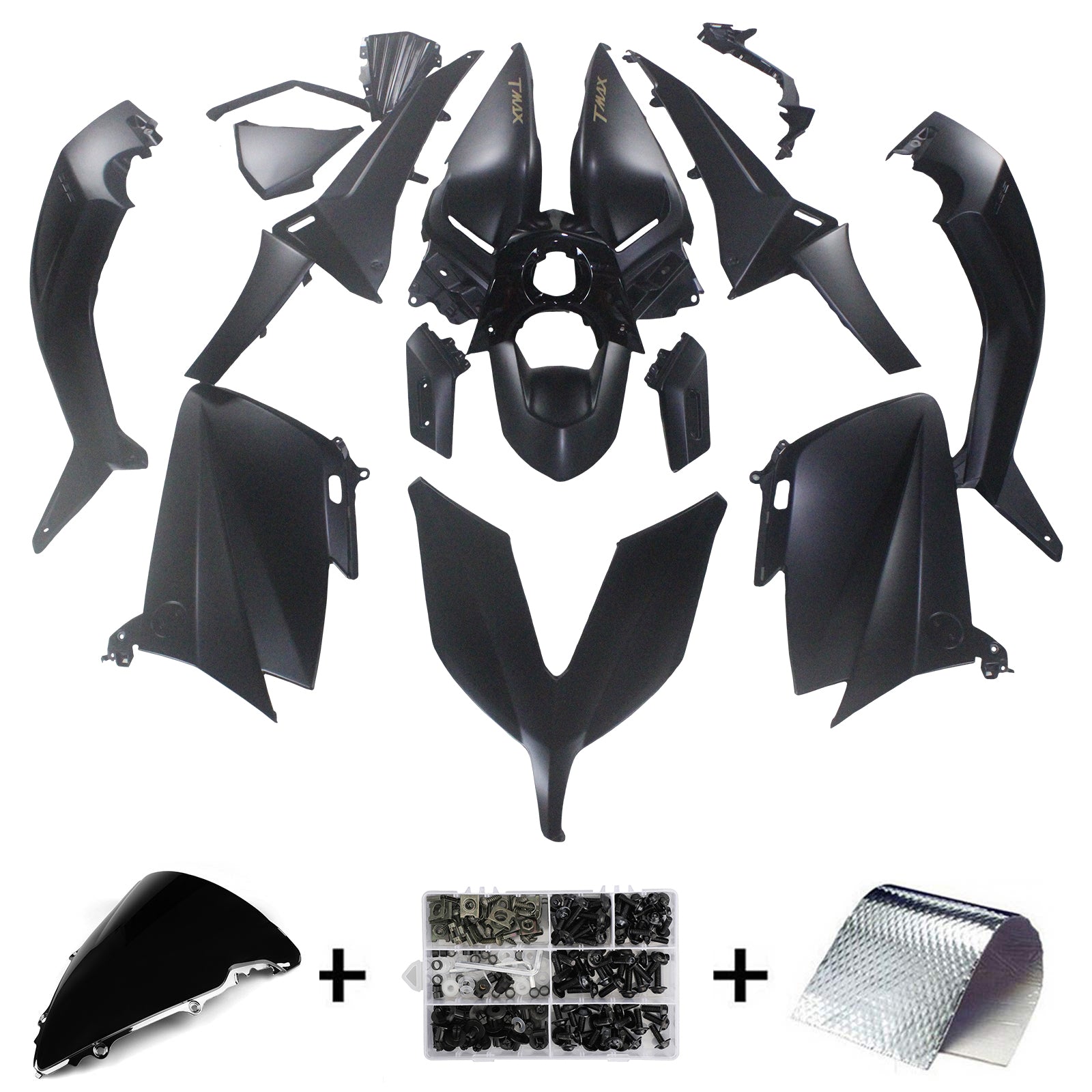 Amotopart 2015-2016 Yamaha T-Max TMAX530 Kit de carenado negro mate