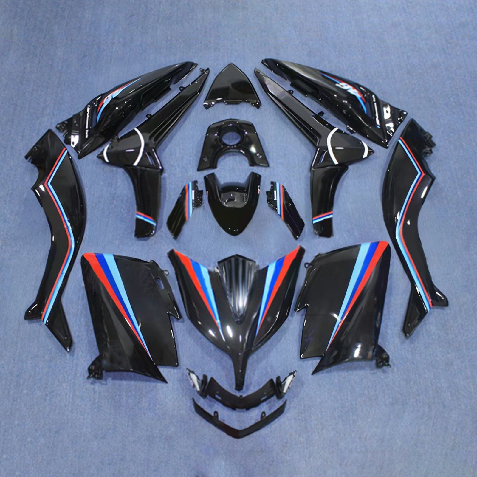 Amotopart 2015-2016 ヤマハ T-Max TMAX530 フェアリング ブラック&ブルー キット