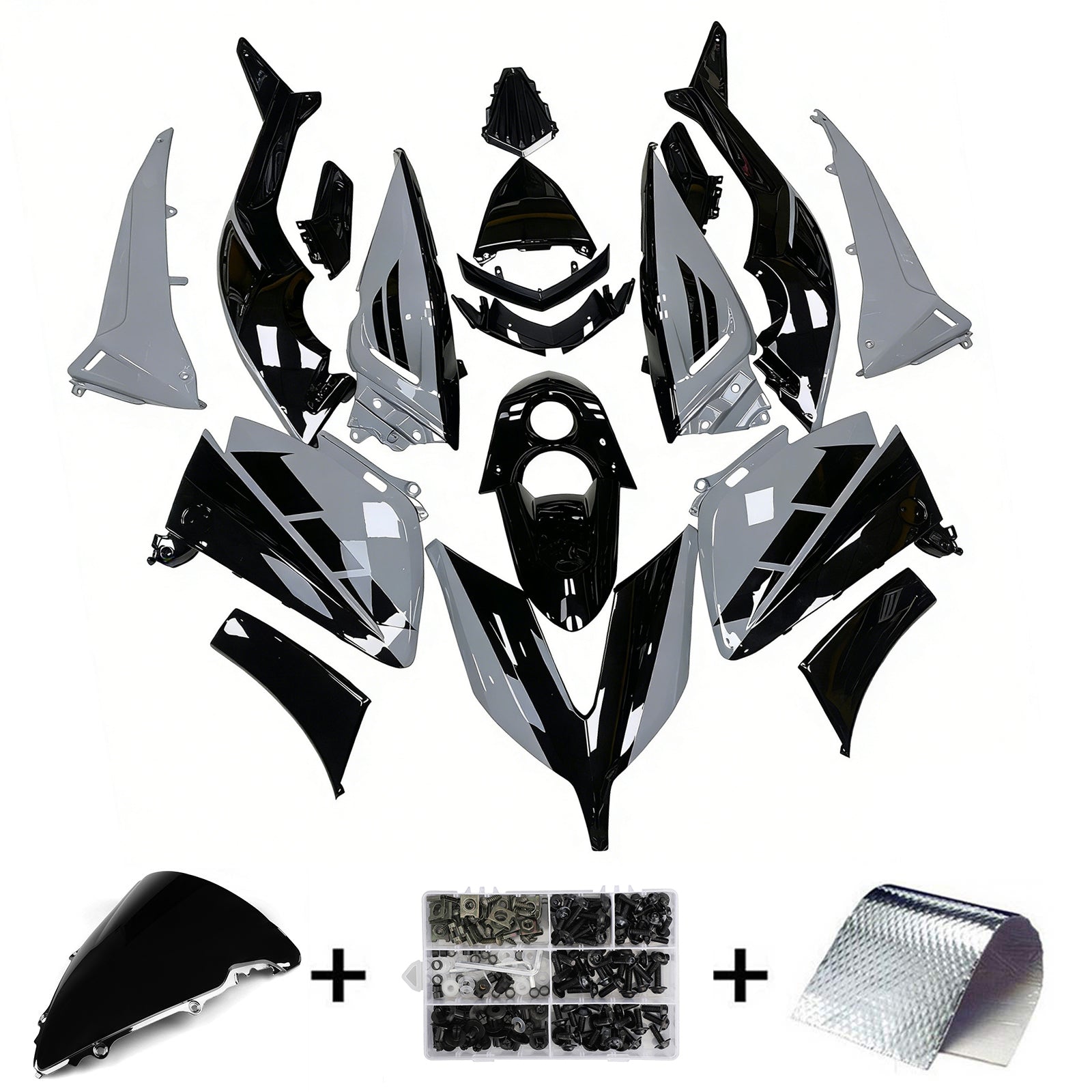Amotopart 2015-2016 Yamaha T-Max TMAX530 Fairing Grey&Black Kit