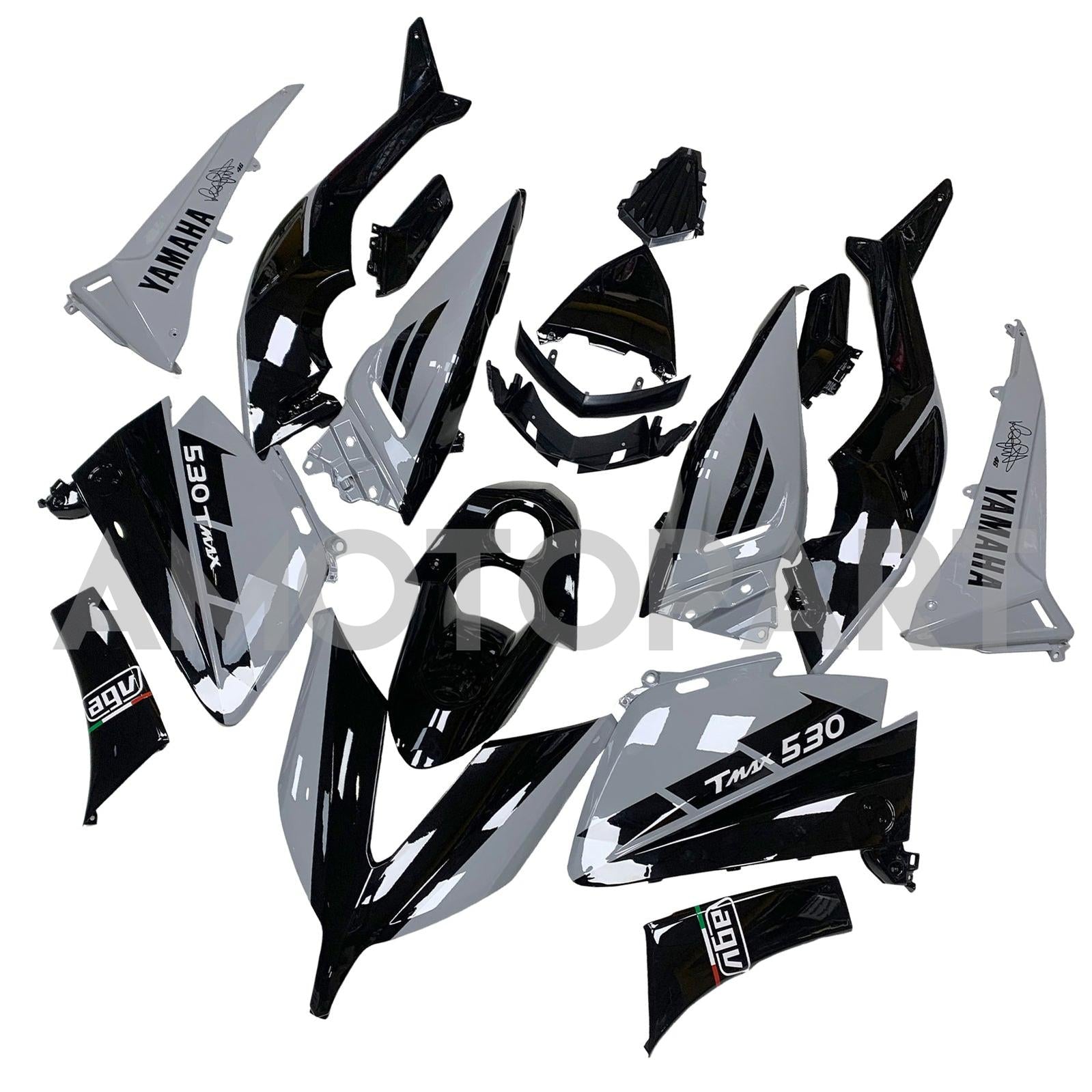 Amotopart 2015-2016 Yamaha T-Max TMAX530 Kit carena grigio e nero