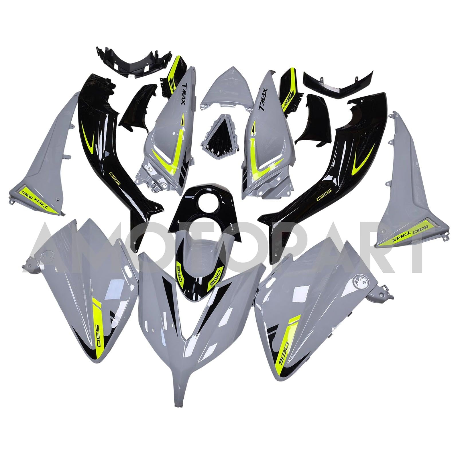 Amotopart 2015-2016 Yamaha T-Max TMAX530 Fairing Grey&Yellow Kit