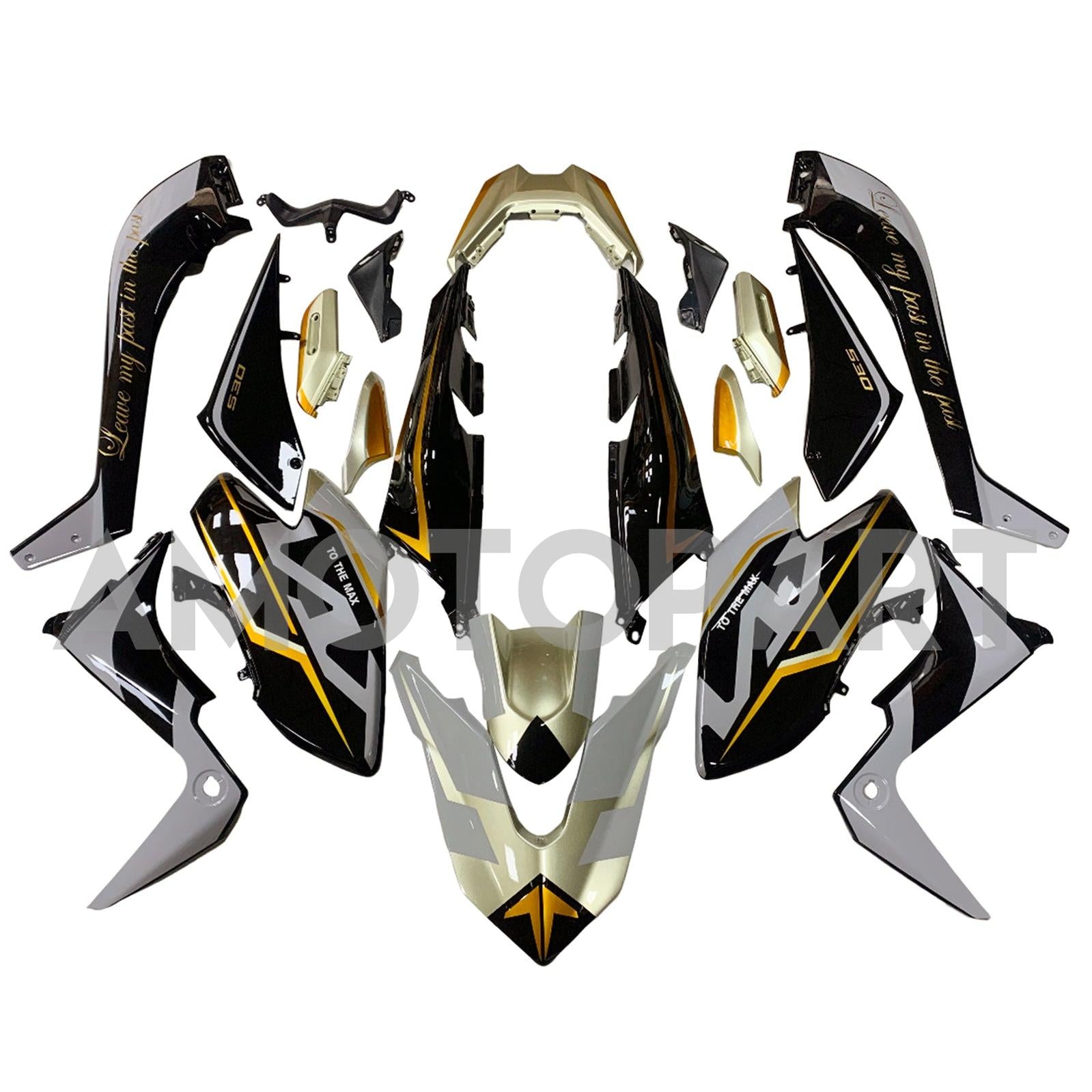 Amotopart 2017-2018 Yamaha T-Max TMAX530 Fairing Silver&Gold Kit