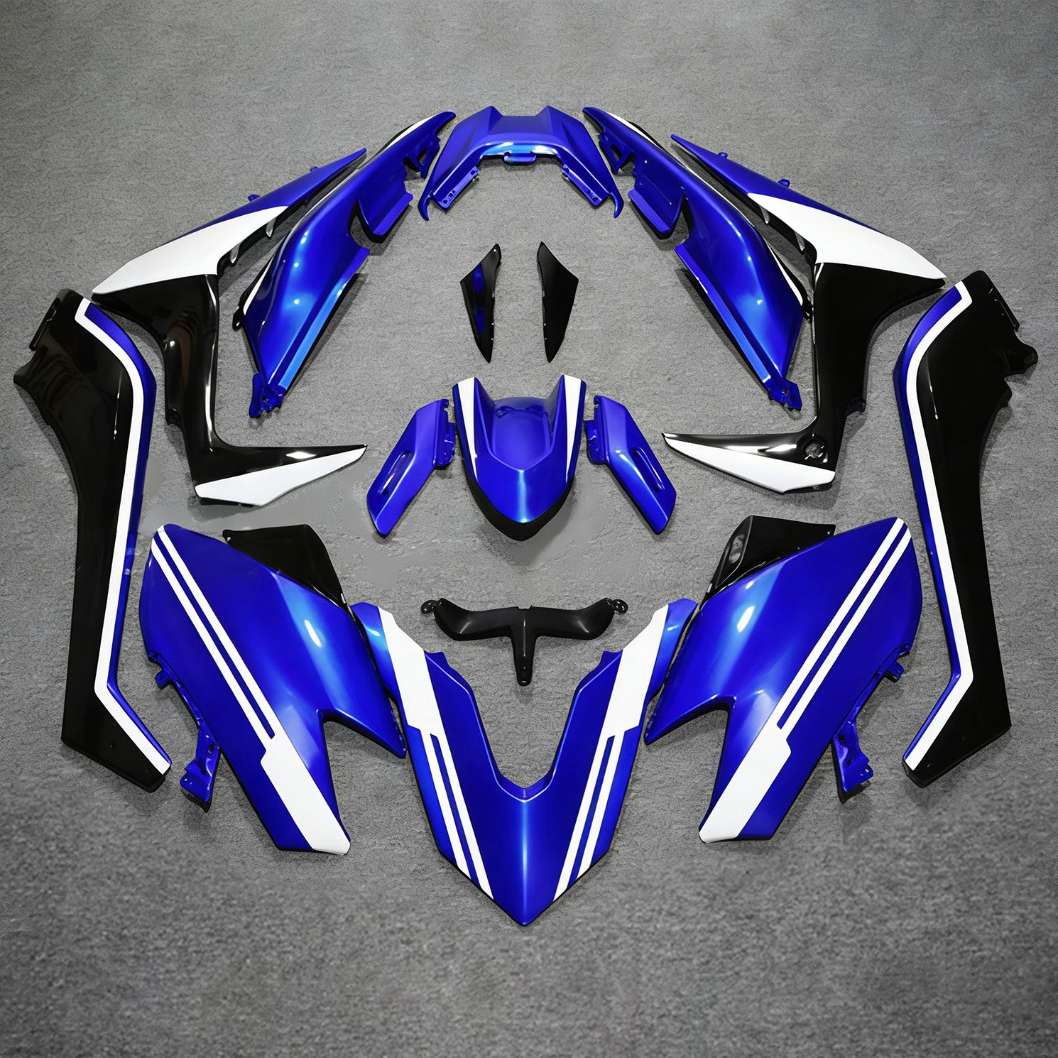 Amotopart 2017-2018 Yamaha T-Max TMAX530 Fairing Blue&White Accents Kit