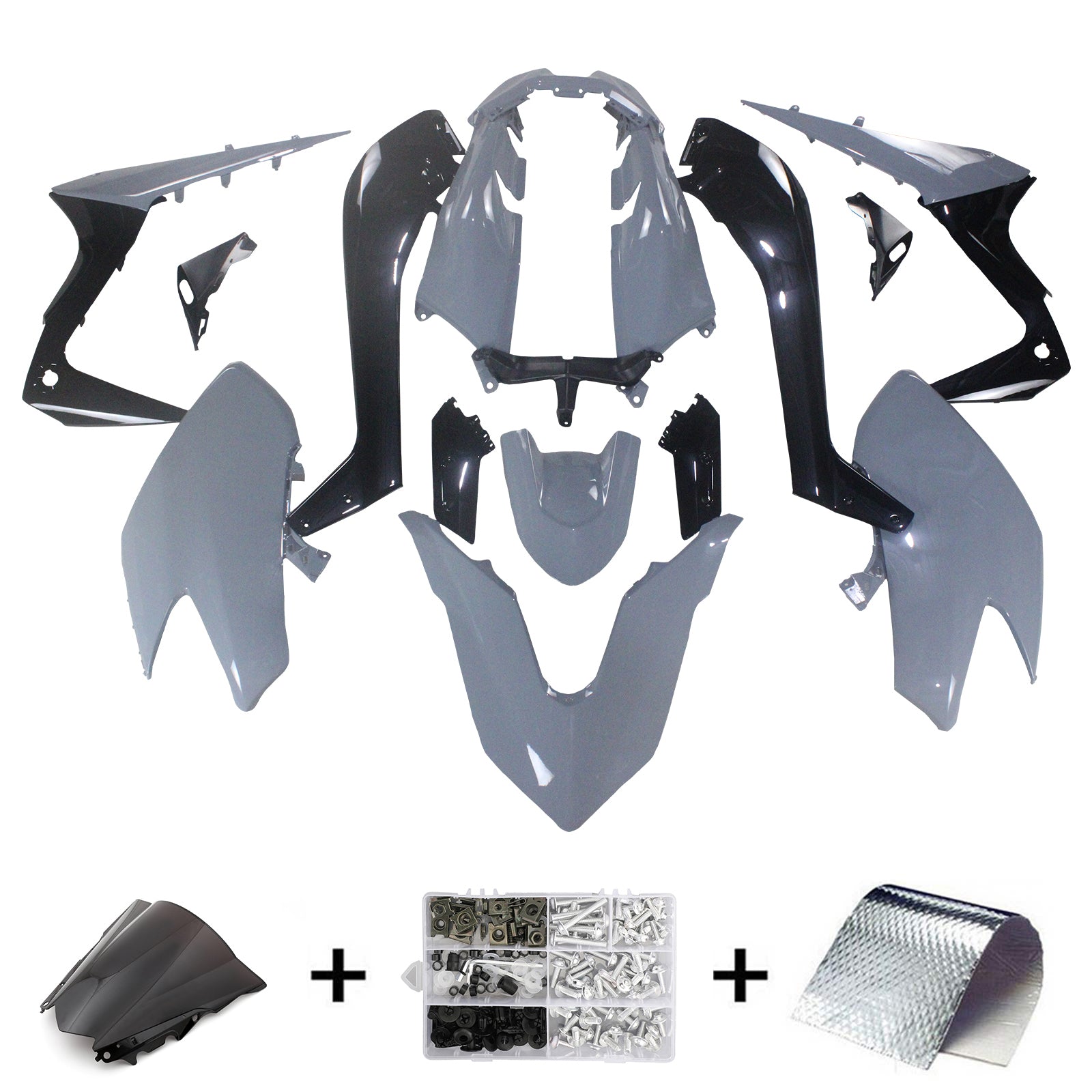 Amotopart 2017-2018 Yamaha T-Max TMAX530 Fairing Grey&Black Kit