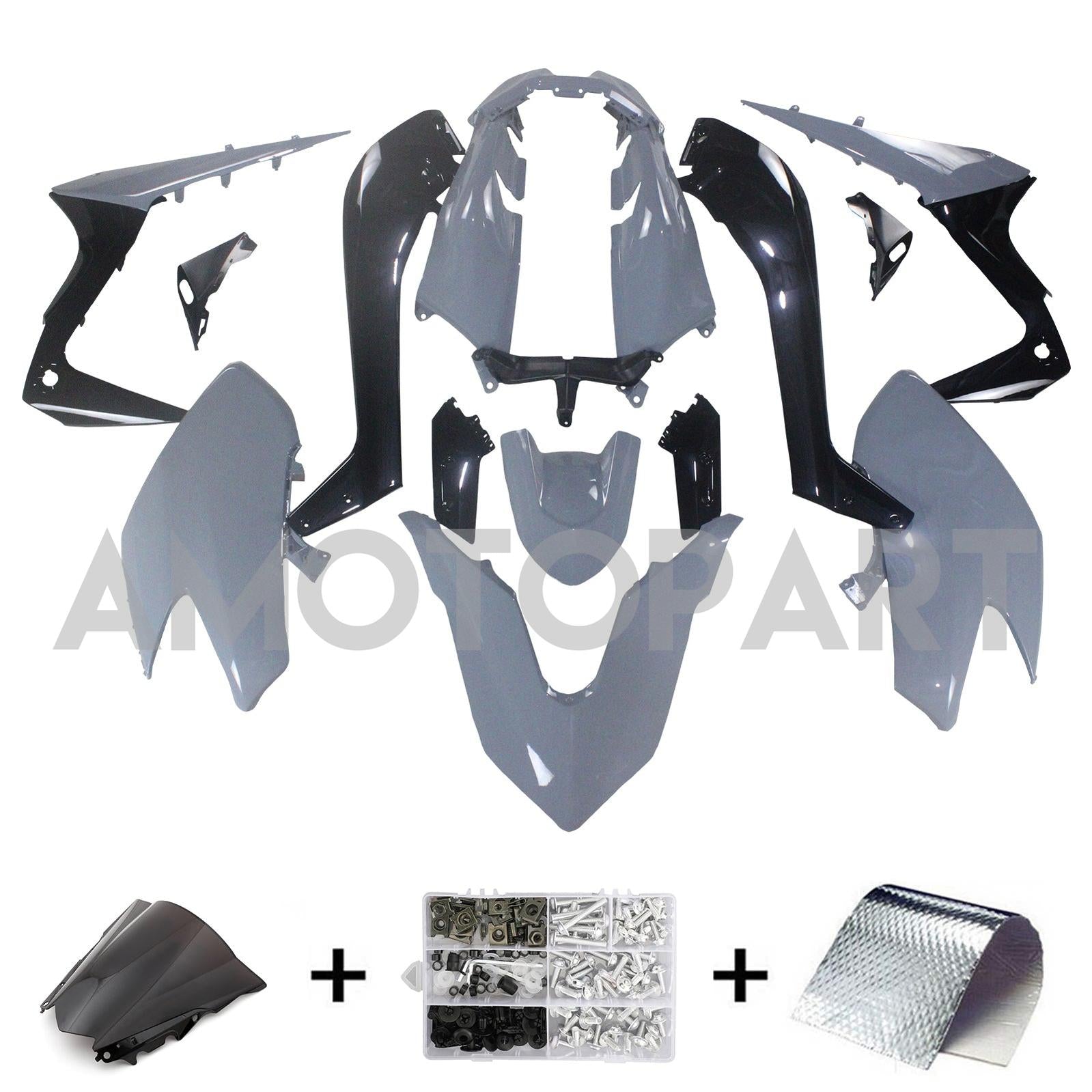 Amotopart 2017-2018 Yamaha T-Max TMAX530 Fairing Grey&Black Kit