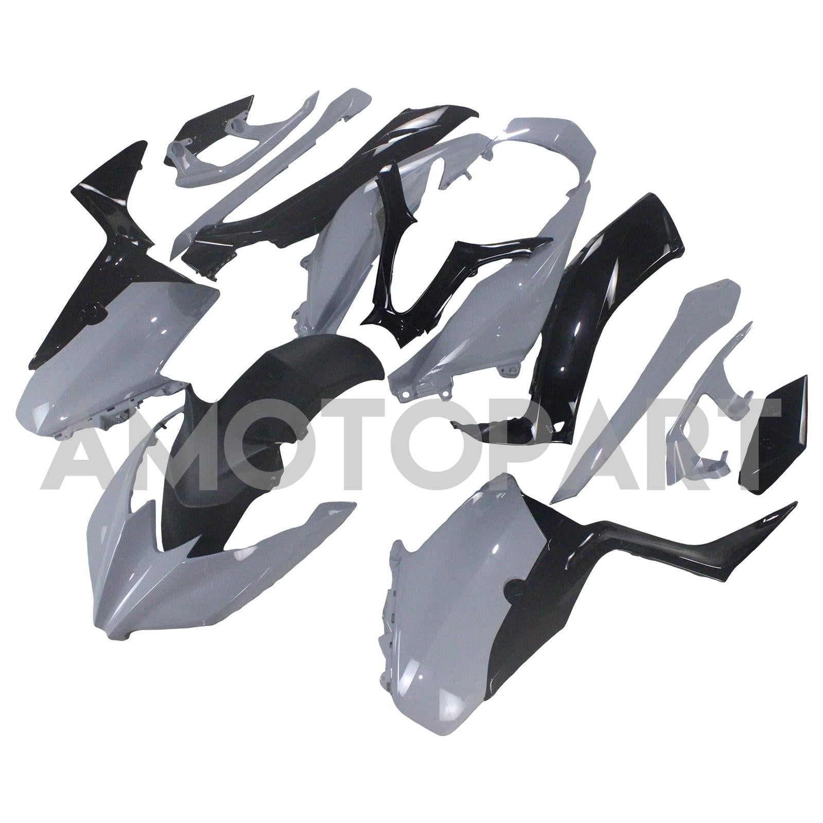 Amotopart 2017-2021 Yamaha XMAX 300 Carena Grigio Nero Style 1 Kit