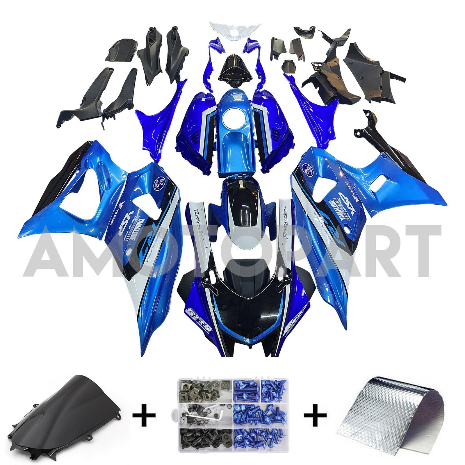 Amotopart 2021-2025 Yamaha YZF-R7 Blue Style1 Kit de carenagem