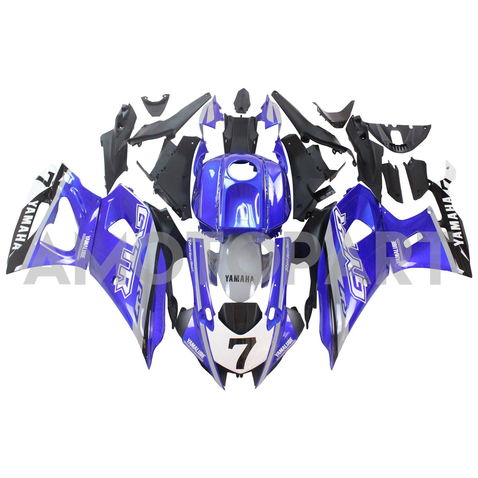 Amotopart 2021-2025 Yamaha YZF-R7 Blue Style2 Fairing Kit