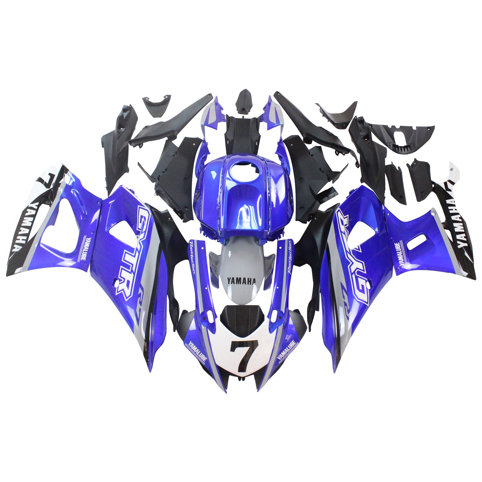 Amotopart 2021-2024 Yamaha YZF-R7 Blue Style2 Fairing Kit