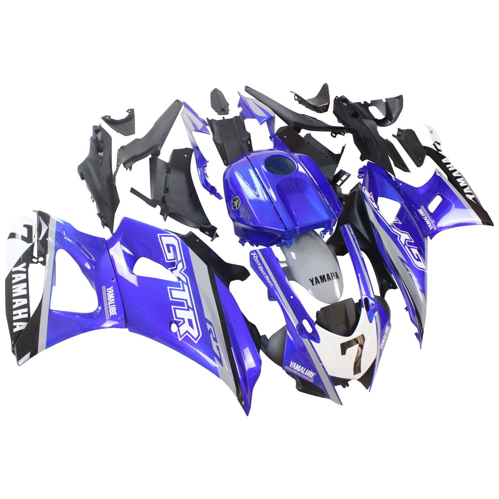 Amotopart 2021-2024 Yamaha YZF-R7 Blue Style2 Fairing Kit