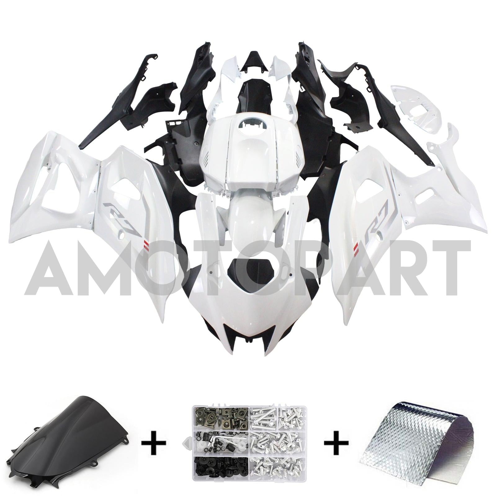 Amotopart 2021-2025 Yamaha YZF-R7 Kit de carenagem branca