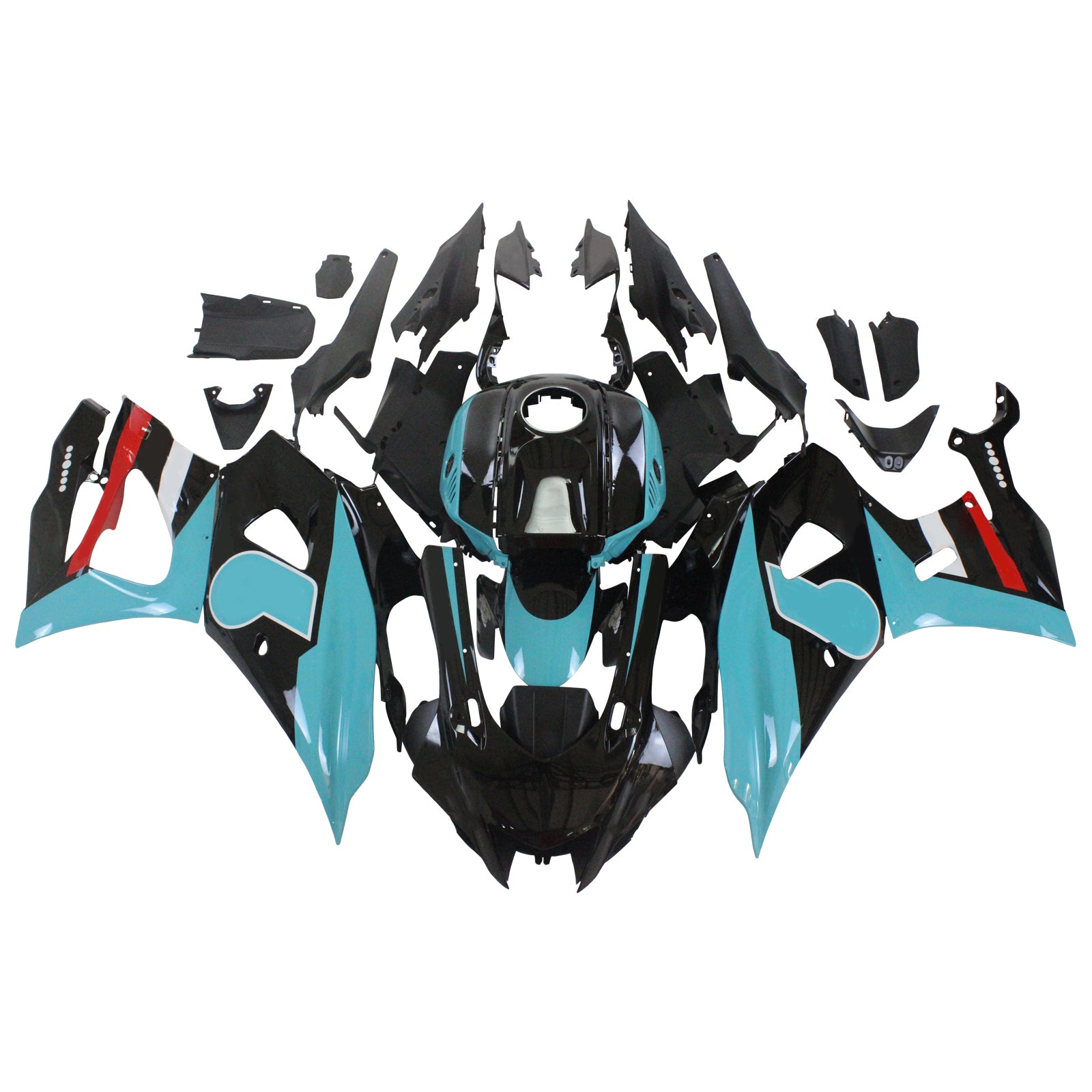 Amotopart 2021-2025 Yamaha YZF-R7 Black Blue Fairing Kit