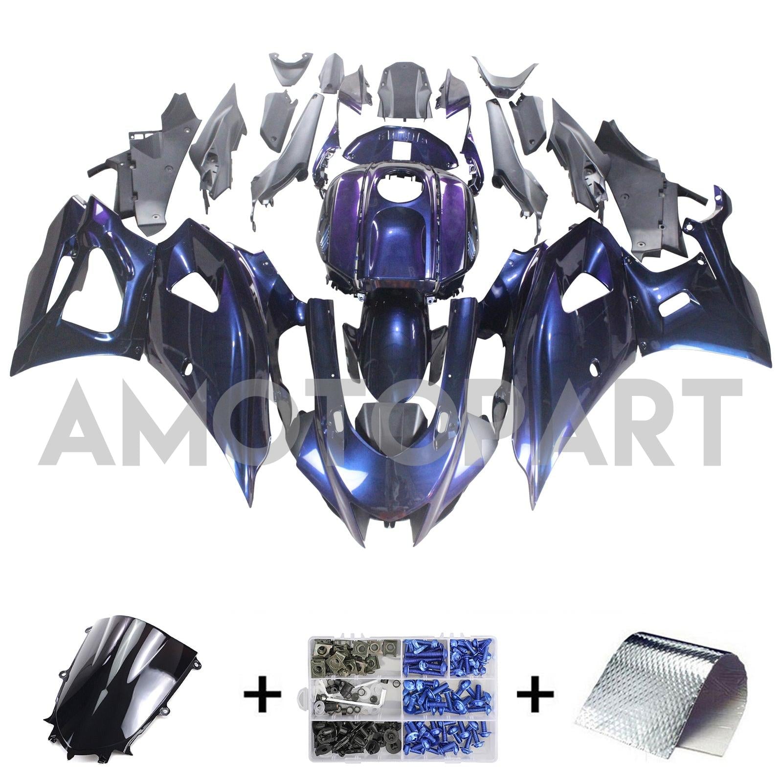 Amotopart 2021-2025 Yamaha YZF-R7 Gradient Blue&Purple Style2 Fairing Kit