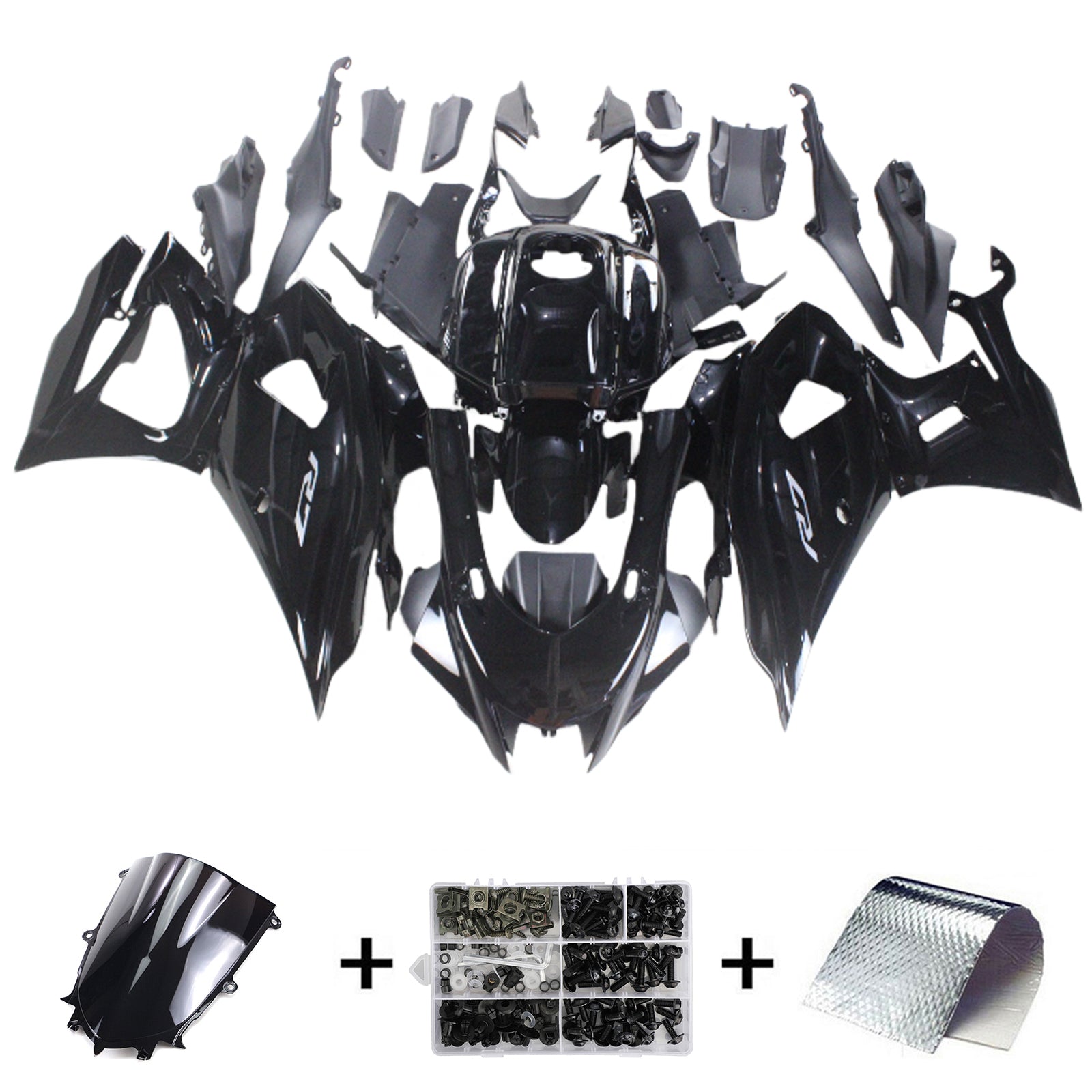 Amotopart 2021-2024 Yamaha YZF-R7 Gloss Black Fairing Kit