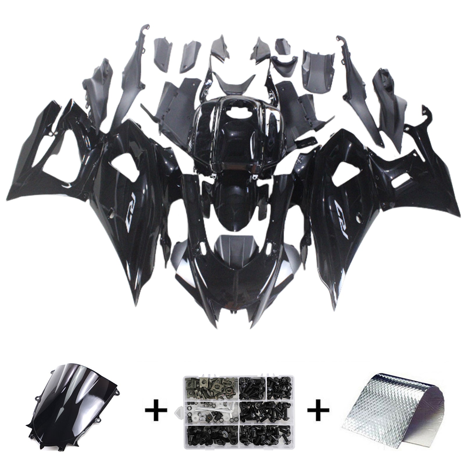 Amotopart 2021-2025 Yamaha YZF-R7 Gloss Black Fairing Kit