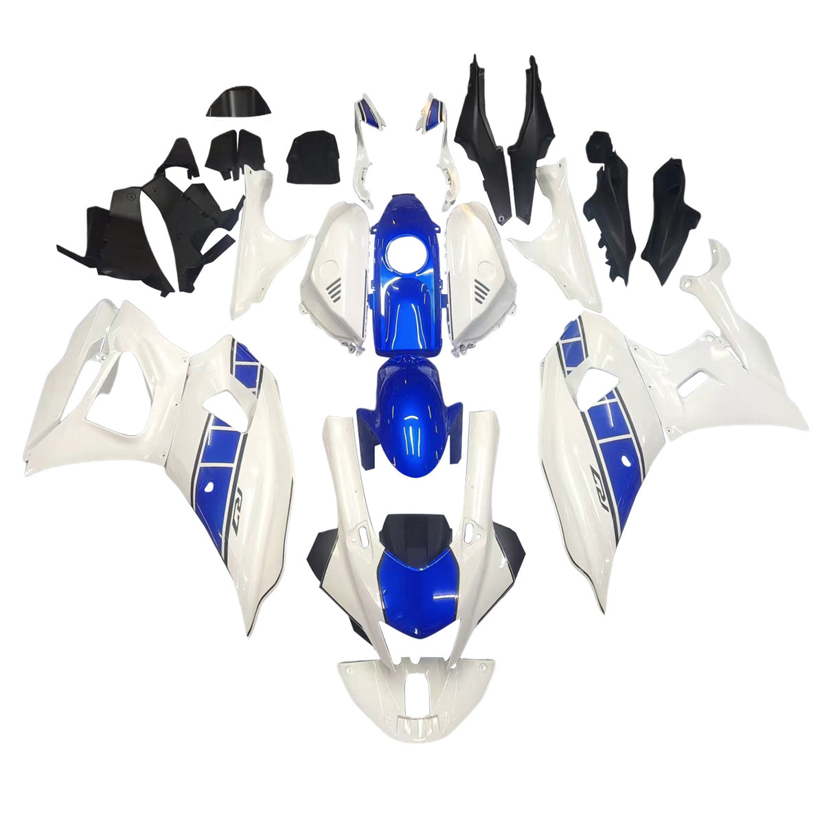 Amotopart 2021-2024 Kit carena Yamaha YZF-R7 blu e bianco Style2