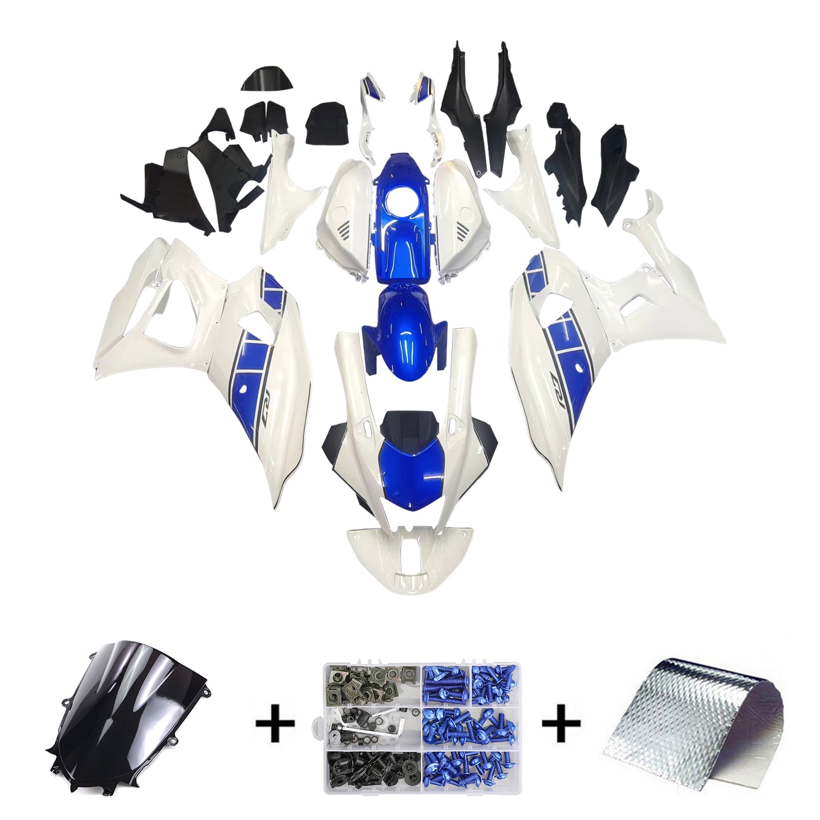 Amotopart 2021-2024 Yamaha YZF-R7 Blue&White Style2 Fairing Kit