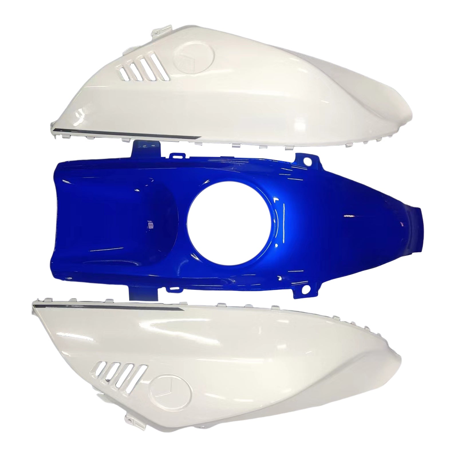 Amotopart 2021-2024 Yamaha YZF-R7 Blau-Weiß Style2 Verkleidungssatz
