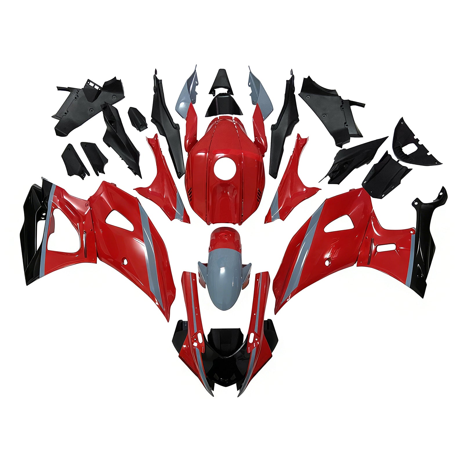 Amotopart 2021-2025 Yamaha YZF-R7 Gradient Red&Grey Fairing Kit