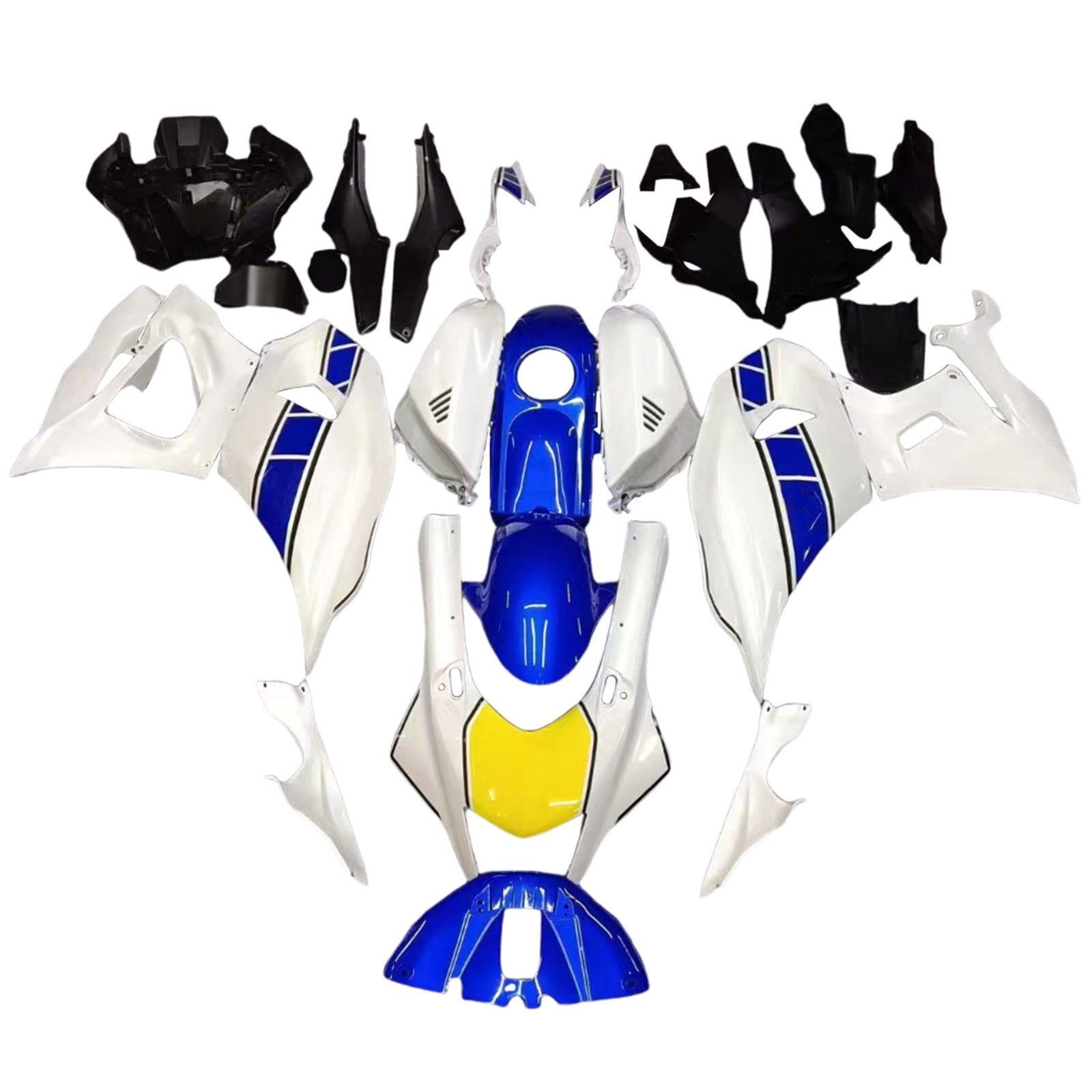 Amotopart 2021-2024 Kit carena Yamaha YZF-R7 blu e bianco stile 1