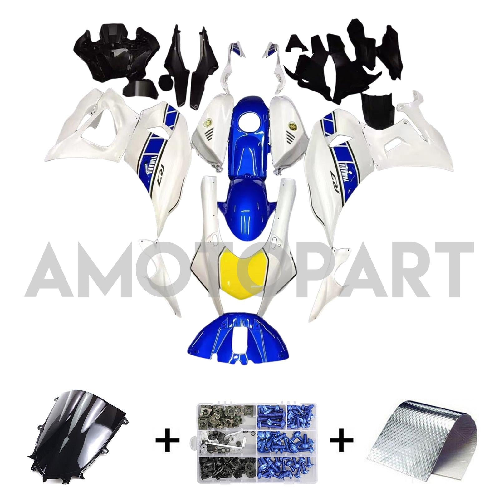 Amotopart 2021-2025 Yamaha YZF-R7 Blue&White Style1 Fairing Kit