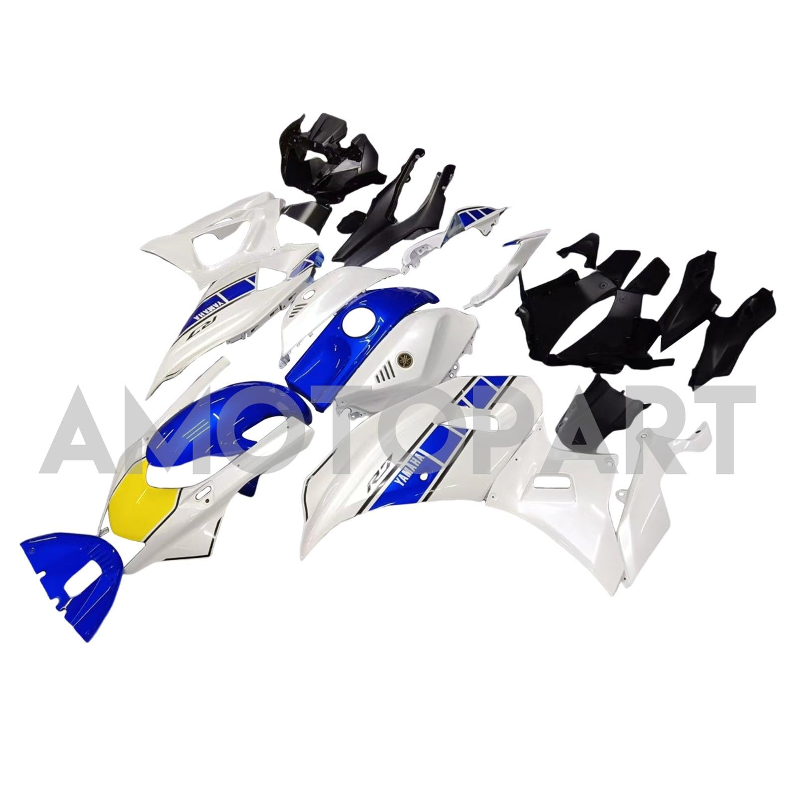 Amotopart 2021–2025 Yamaha YZF-R7 Blau&Weißes Style1-Verkleidungskit