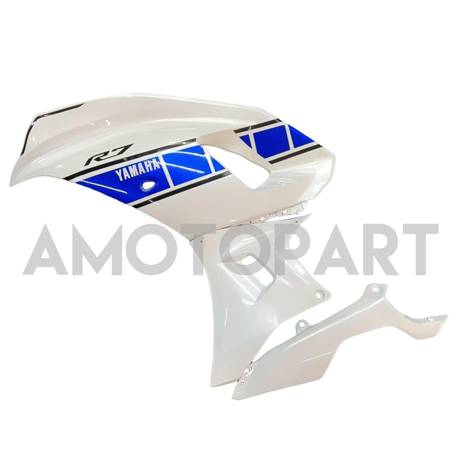 Amotopart 2021–2025 Yamaha YZF-R7 Blau&Weißes Style1-Verkleidungskit
