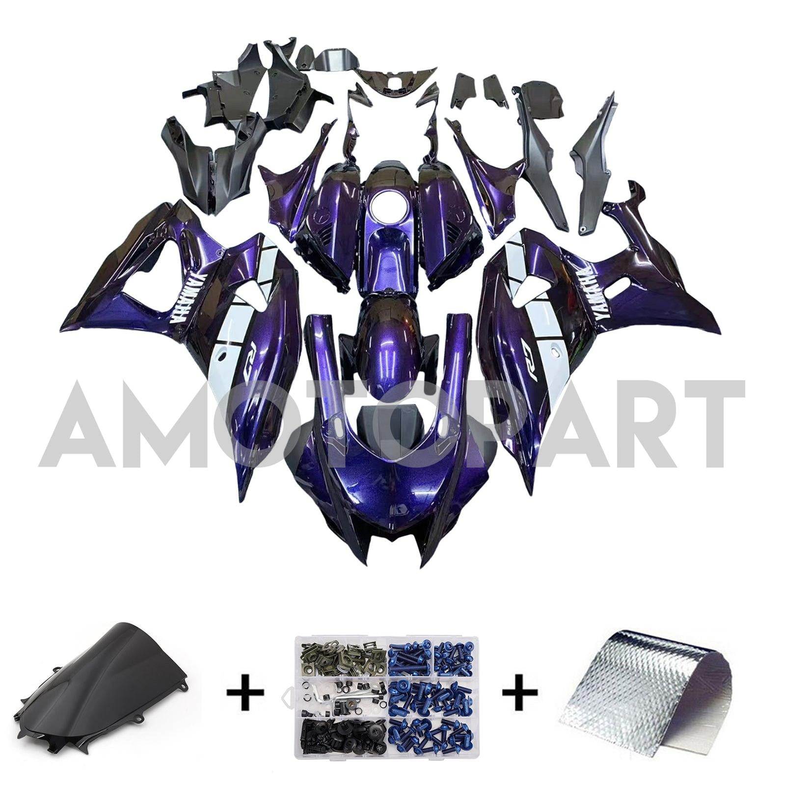 Amotopart 2021-2025 Yamaha YZF-R7 Gradient Blue&Purple Style1 Fairing Kit