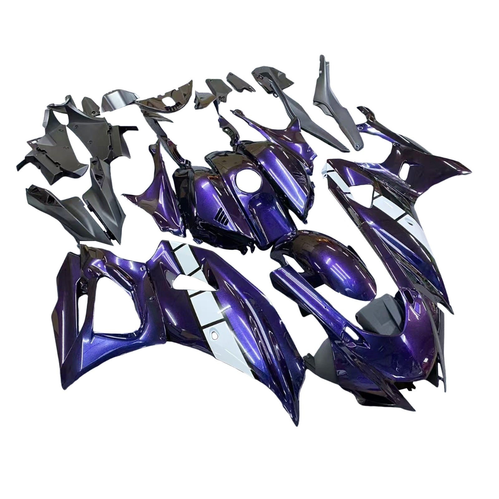 Amotopart 2021-2025 Yamaha YZF-R7 Bleu Dégradé&Kit de carénage Purple Style1