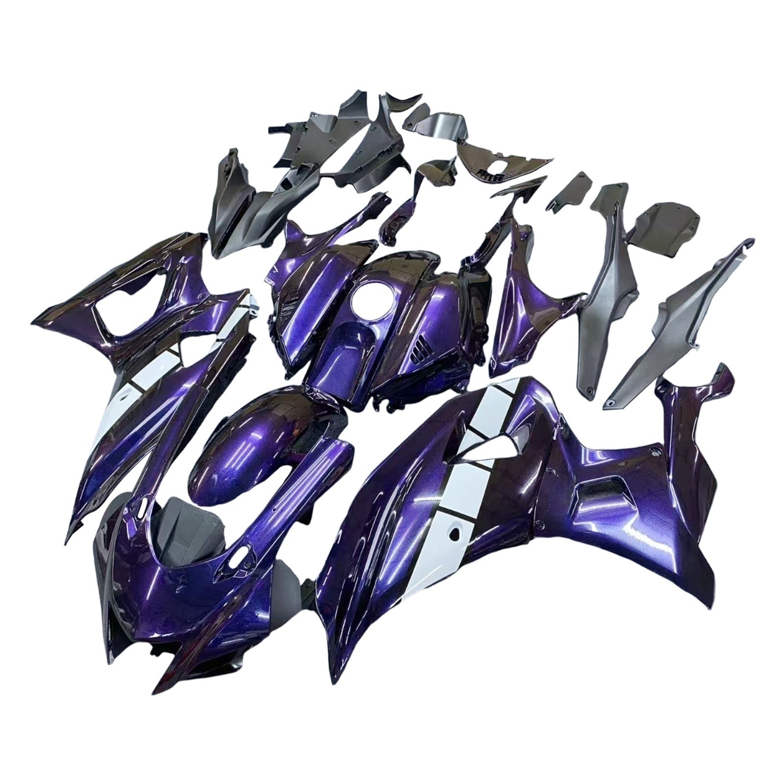 Amotopart 2021-2025 Yamaha YZF-R7 Bleu Dégradé&Kit de carénage Purple Style1