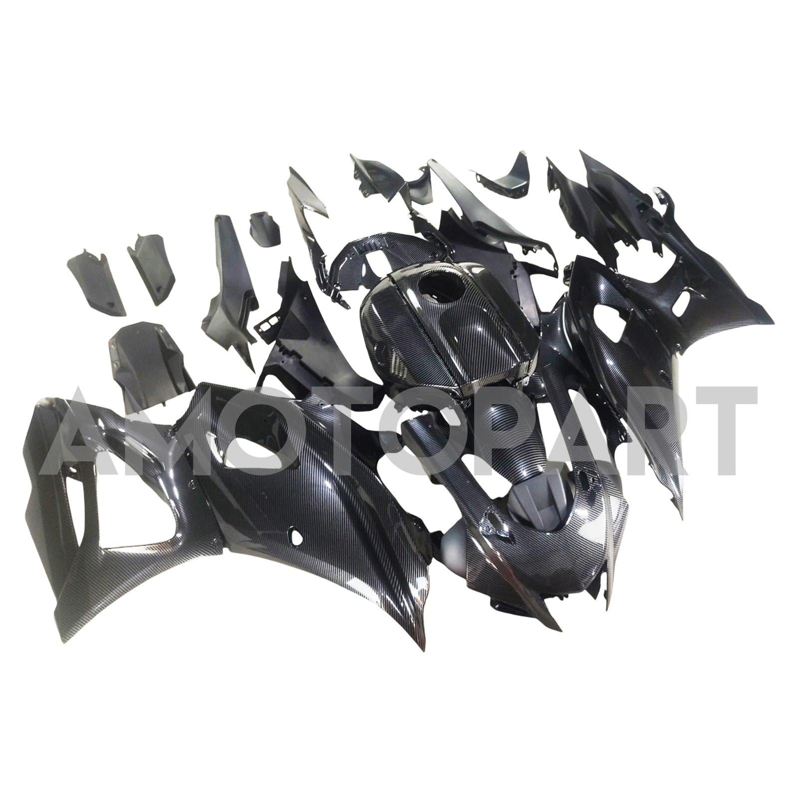 Amotopart 2021-2025 Yamaha YZF-R7 Carbon Fiber Black Fairing Kit