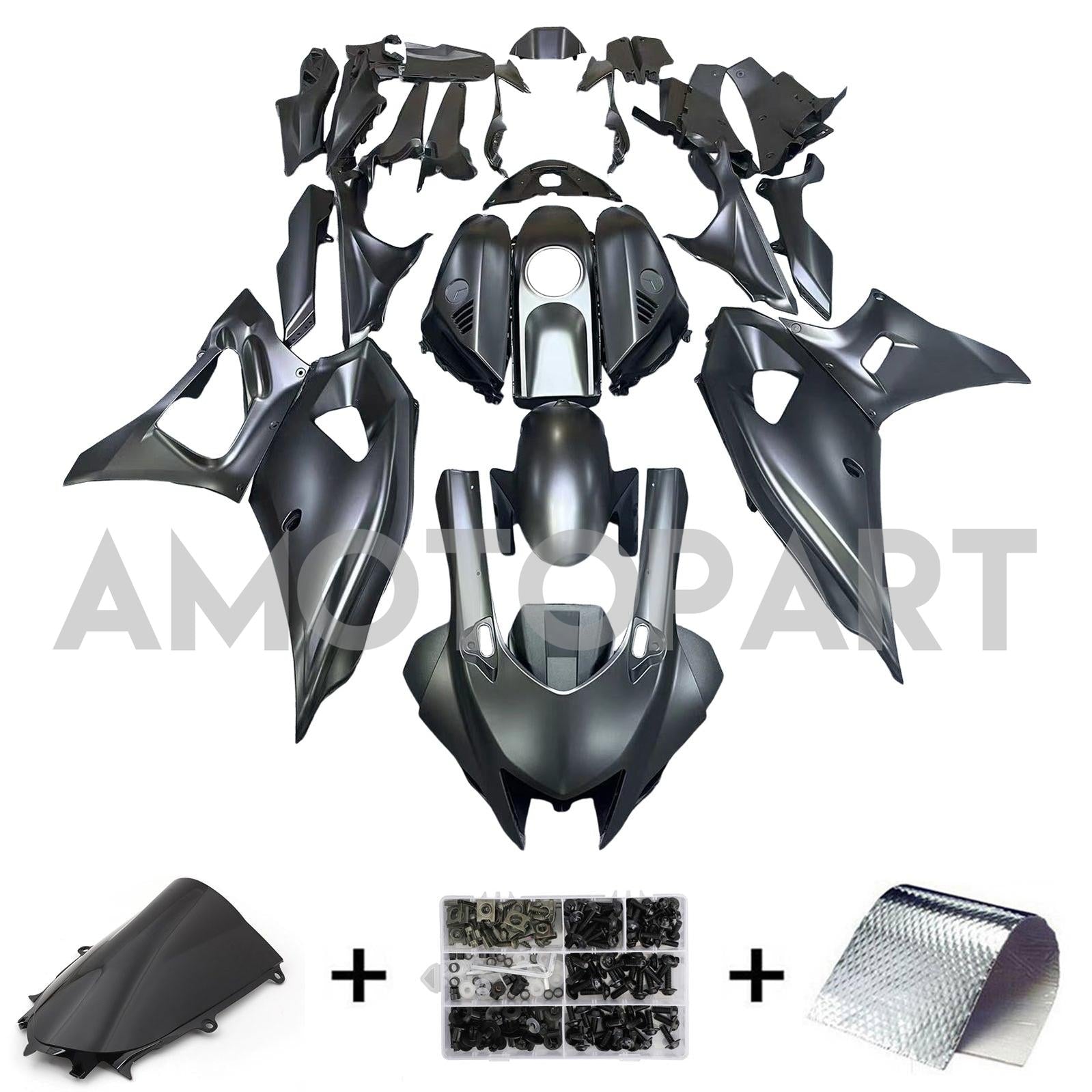 Amotopart 2021-2025 Yamaha YZF-R7 Matte Black Fairing Kit