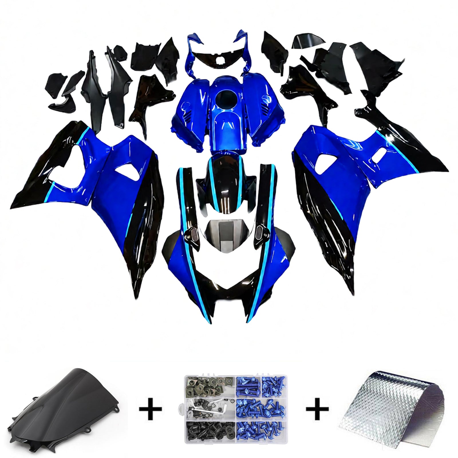 Amotopart 2021-2025 Yamaha YZF-R7 Blue Black Fairing Kit