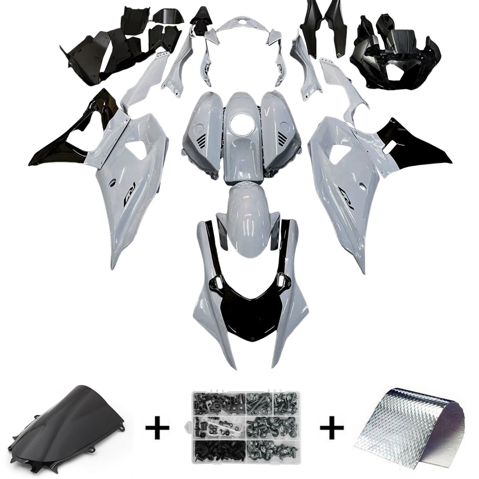 Amotopart 2021-2025 Yamaha YZF R7 Black Gray Fairing Kit