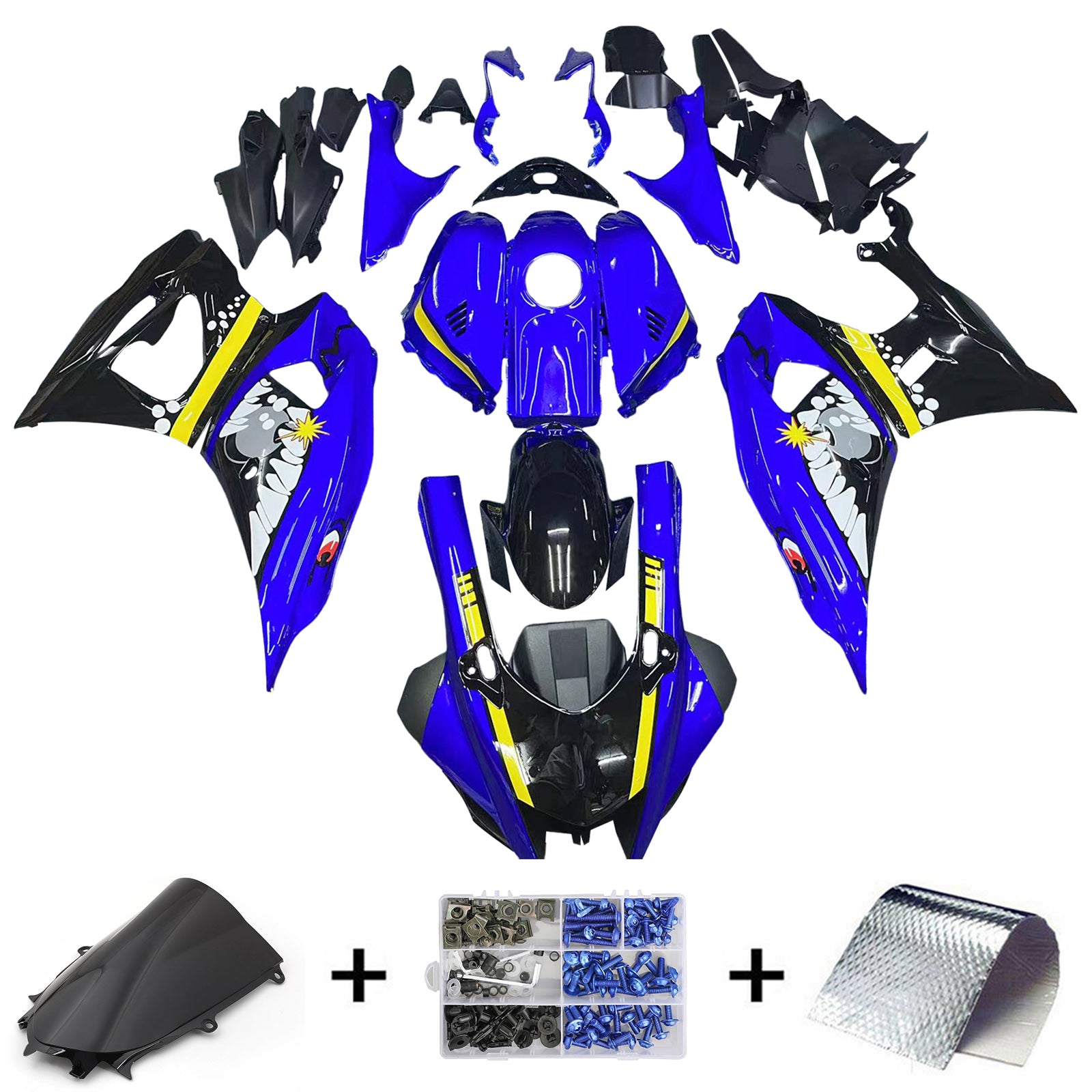 Amotopart 2021-2025 Yamaha YZF-R7 Blue Shark Fairing Kit