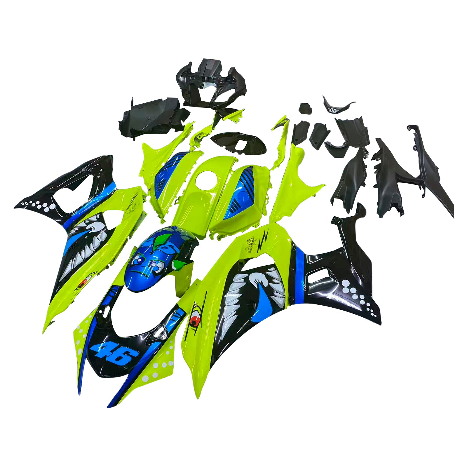 Amotopart 2021-2025 Yamaha YZF-R7 Black Yellow Blue Fairing Kit