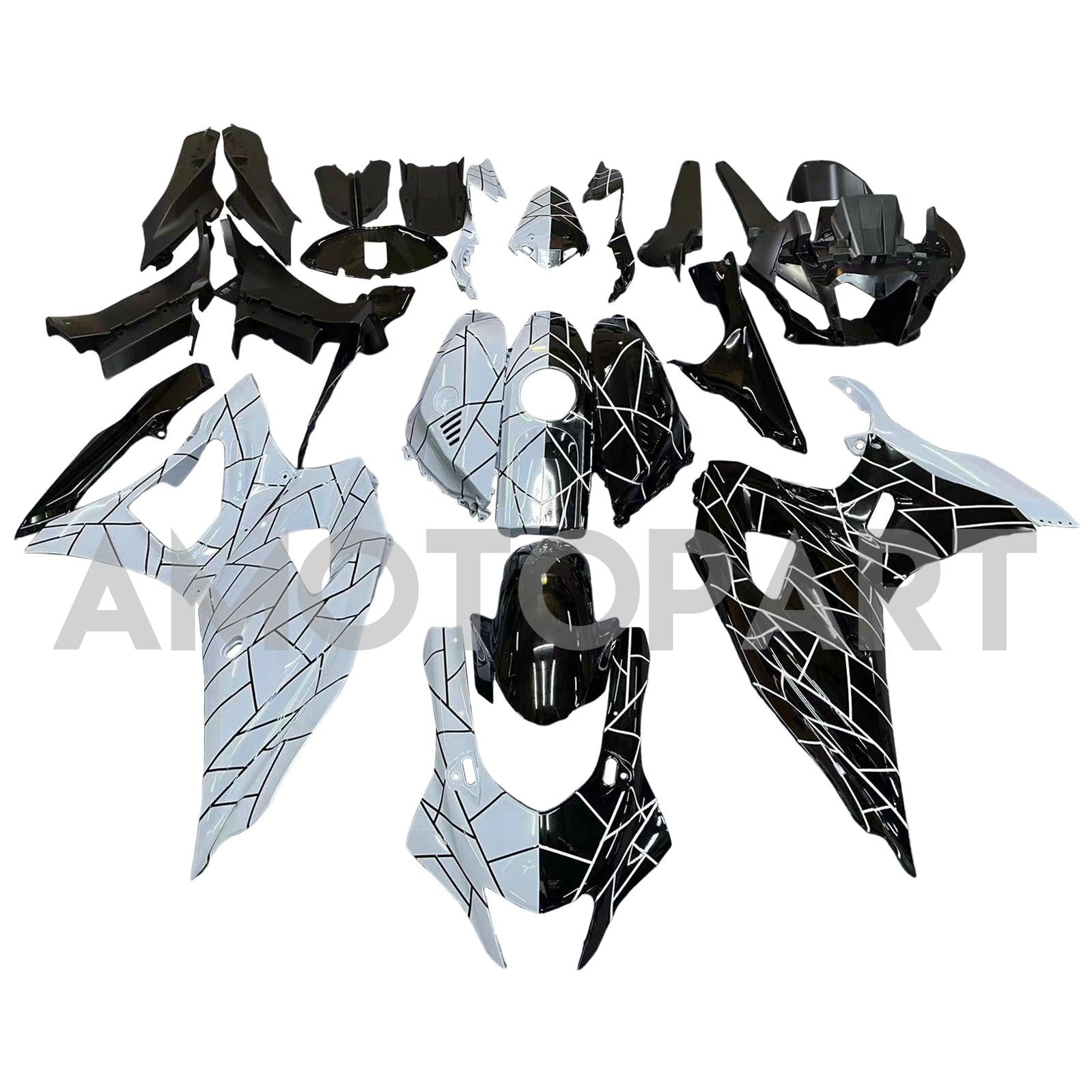 Amotopart 2021-2025 Yamaha YZF-R7 Black White Grey Fairing Kit
