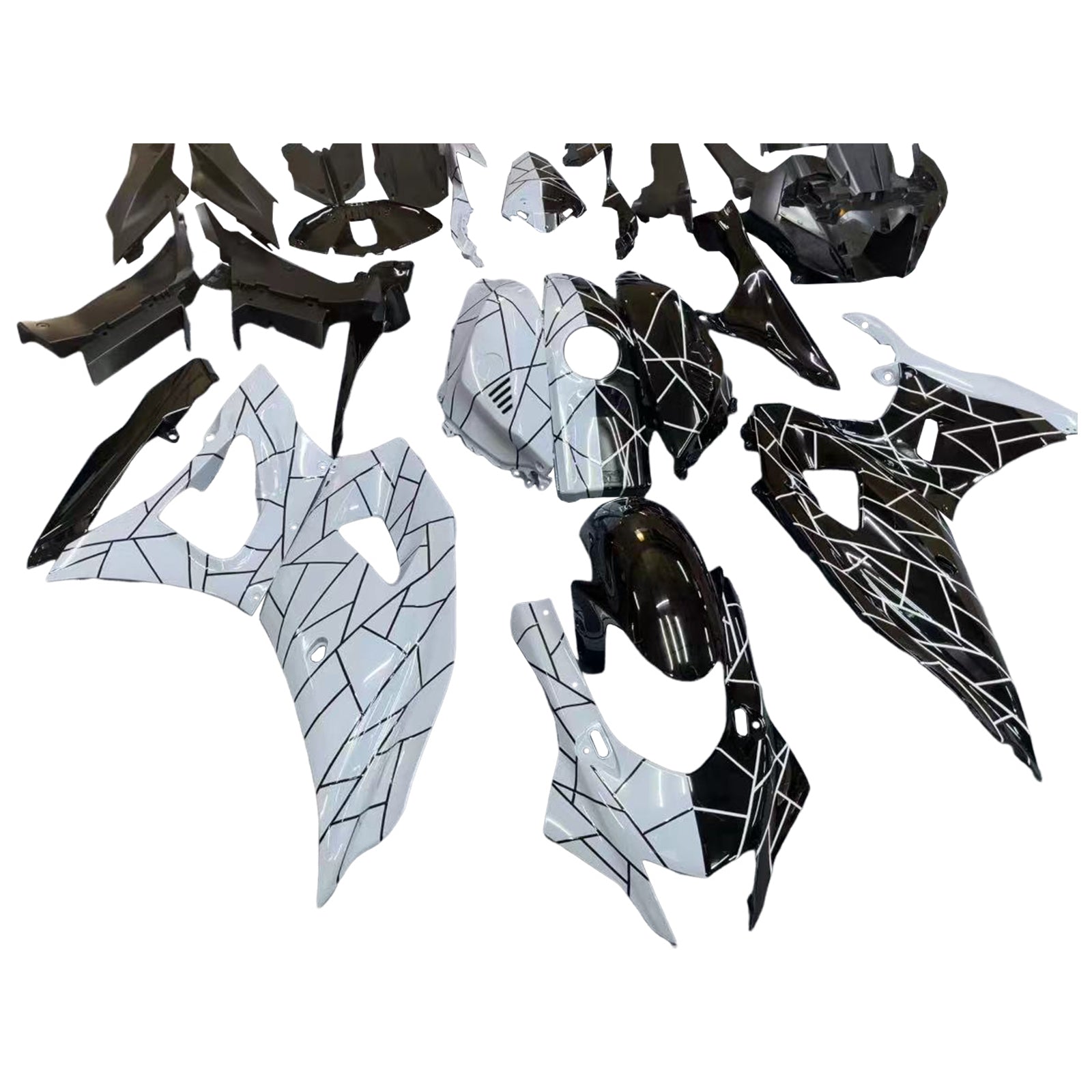 Amotopart 2021-2024 Yamaha YZF-R7 Black White Grey Fairing Kit