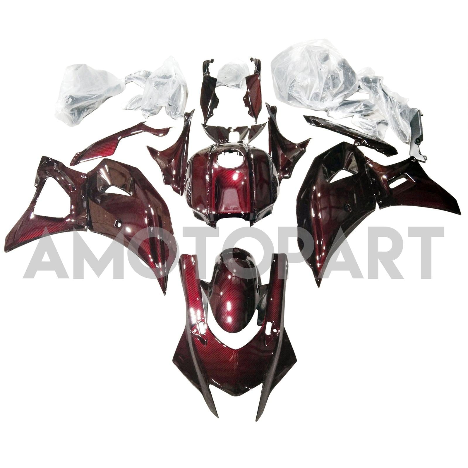 Amotopart 2021-2025 Yamaha YZF-R7 Red Carbon Fiber Fairing Kit