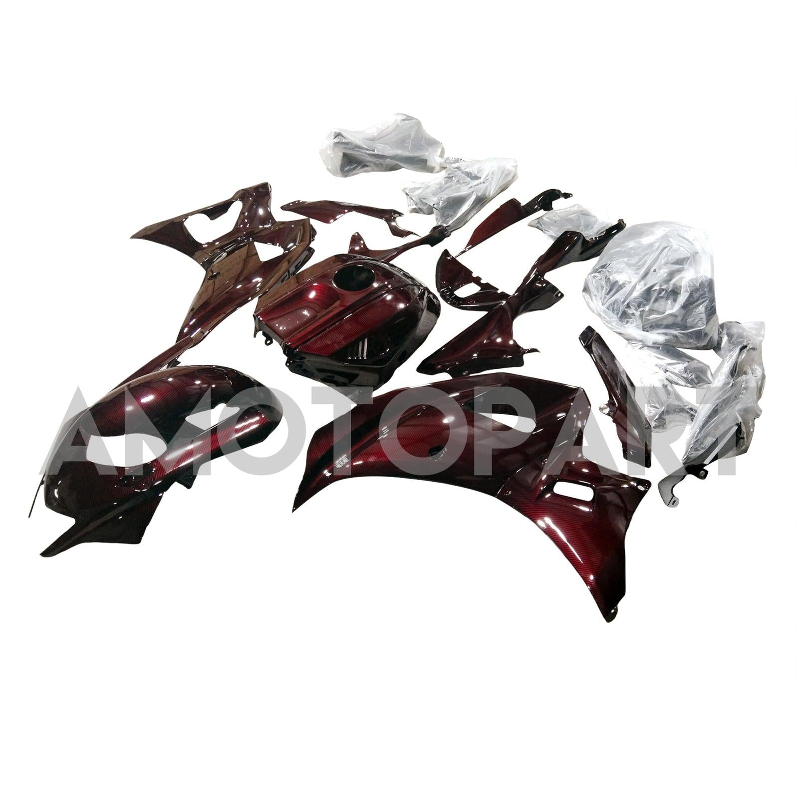 Amotopart 2021-2025 Yamaha YZF-R7 Red Carbon Fiber Fairing Kit