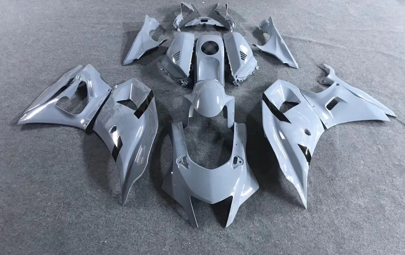 Amotopart 2021–2025 Yamaha YZF-R7 glänzend graues Verkleidungsset