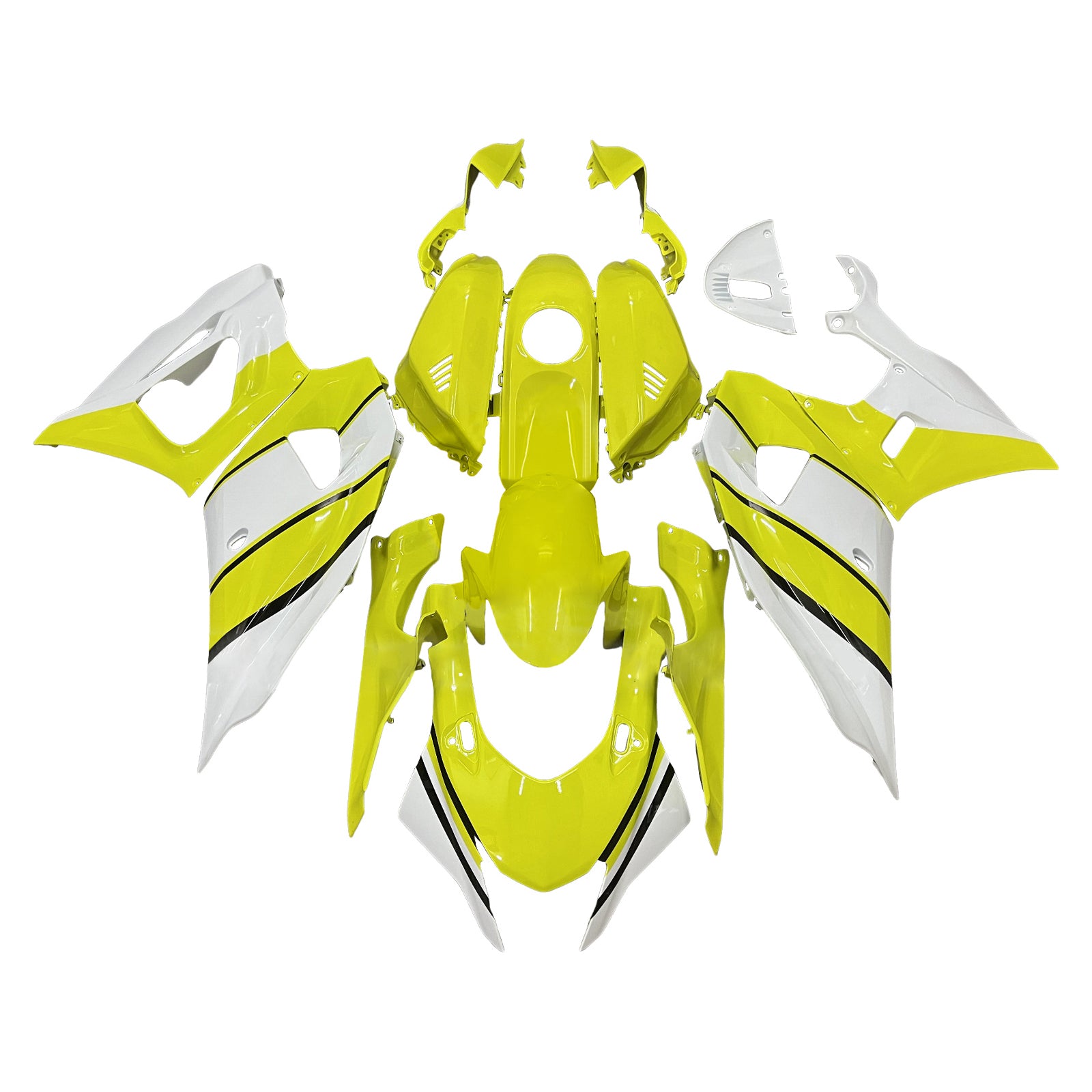 Amotopart 2021-2025 Yamaha YZF-R7 Yellow White Fairing Kit