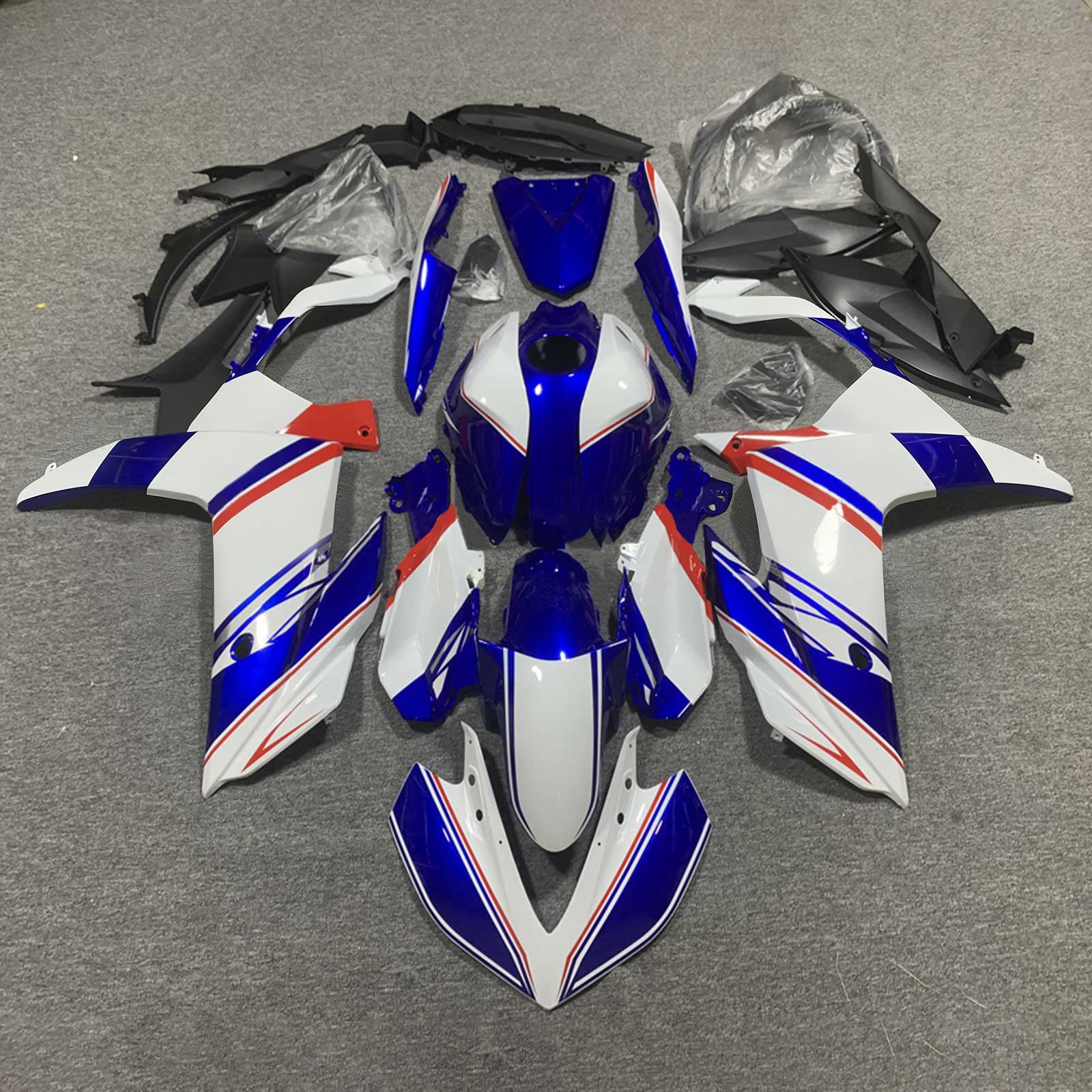 Amotopart 2022-2024 Yamaha YZF-R3 R25 Blue Style7 Fairing Kit