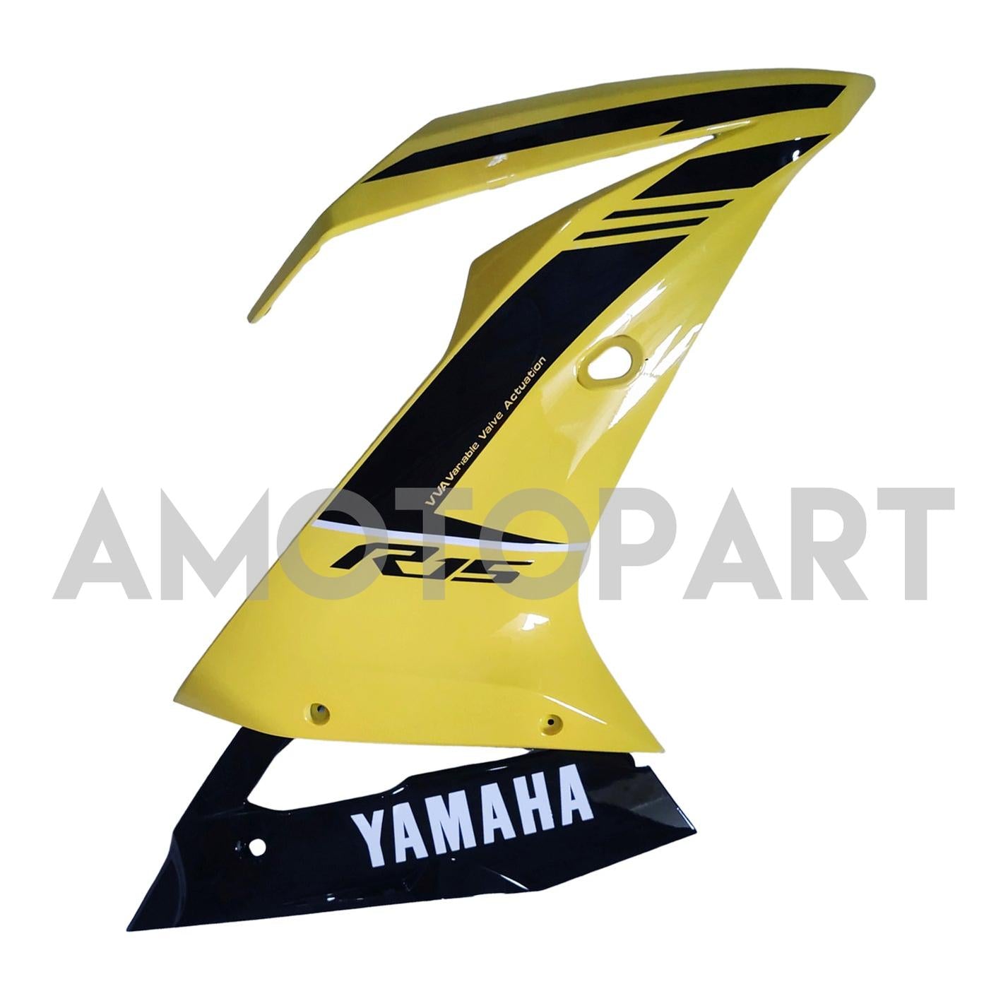Amotopart 2018-2024 Yamaha YZF R15 Gelbes Schwarzverkleidungskit